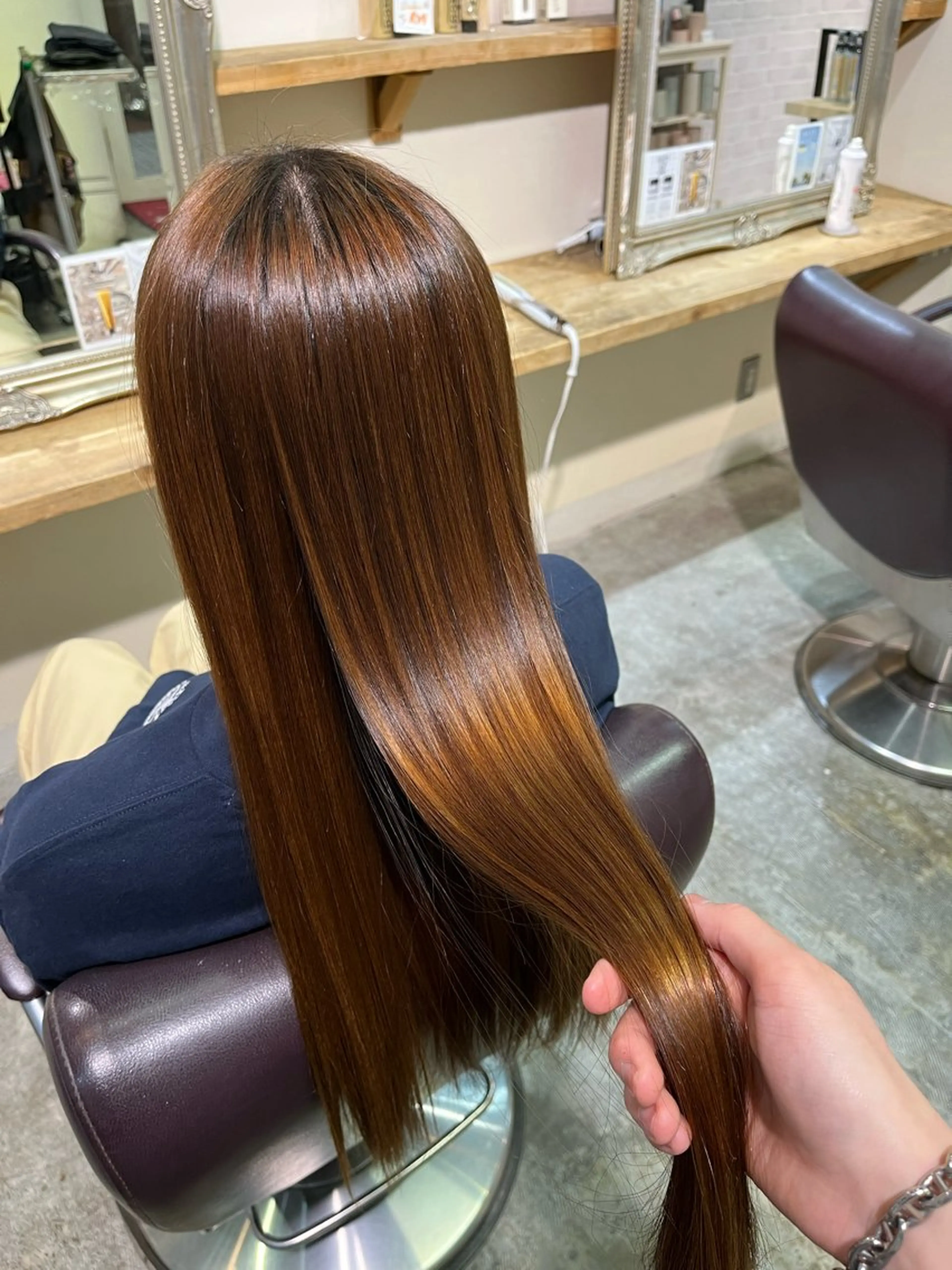 ロング トリートメント 酸性ストレート 縮毛矯正 フェザーパーマ🌙 毛流れ yuzukiのヘアスタイル