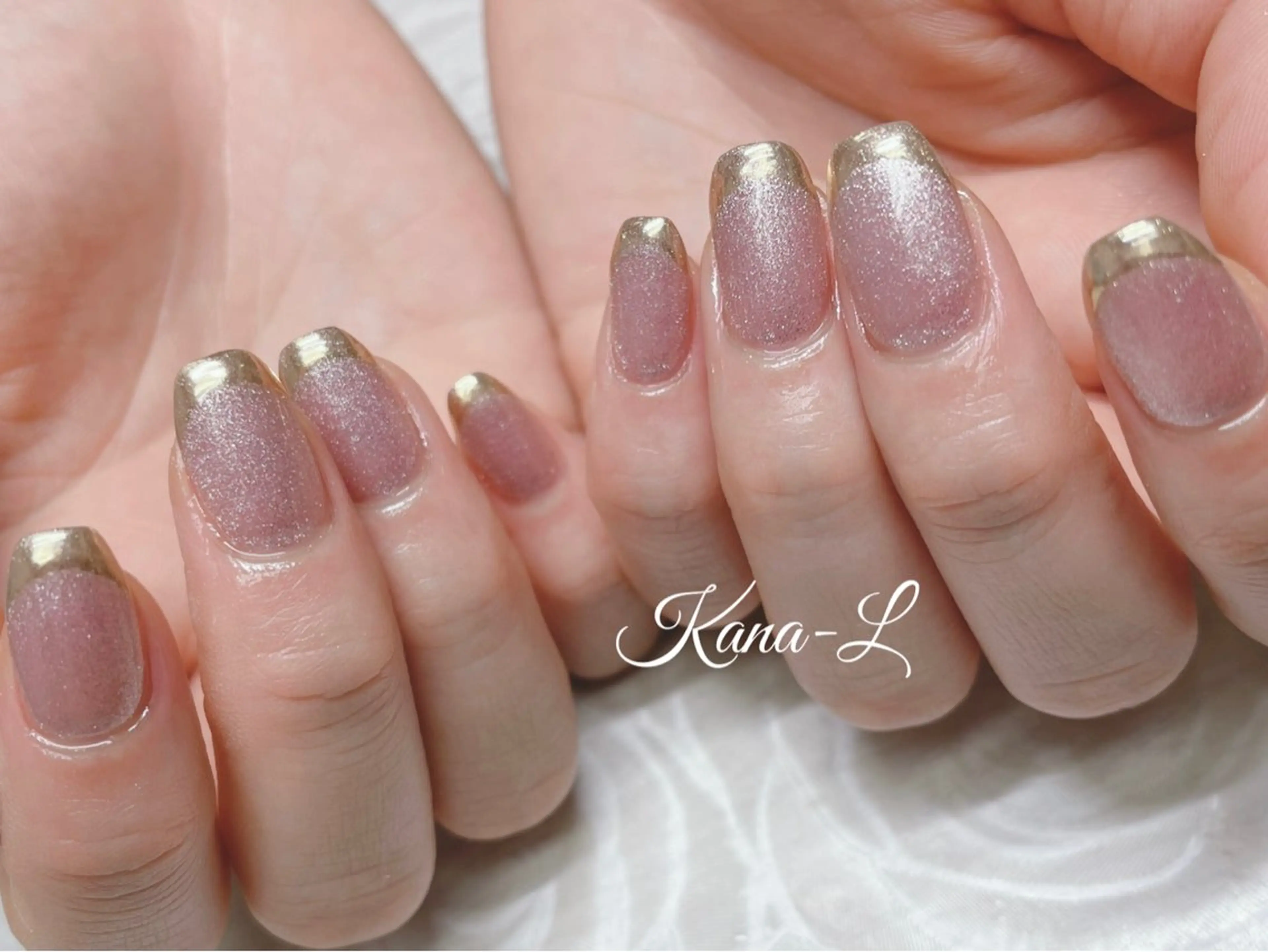 ネイル フレンチネイル ジェルネイル キラキラネイル マグネットネイル ミラーネイル 芦辺 香奈のネイルデザイン