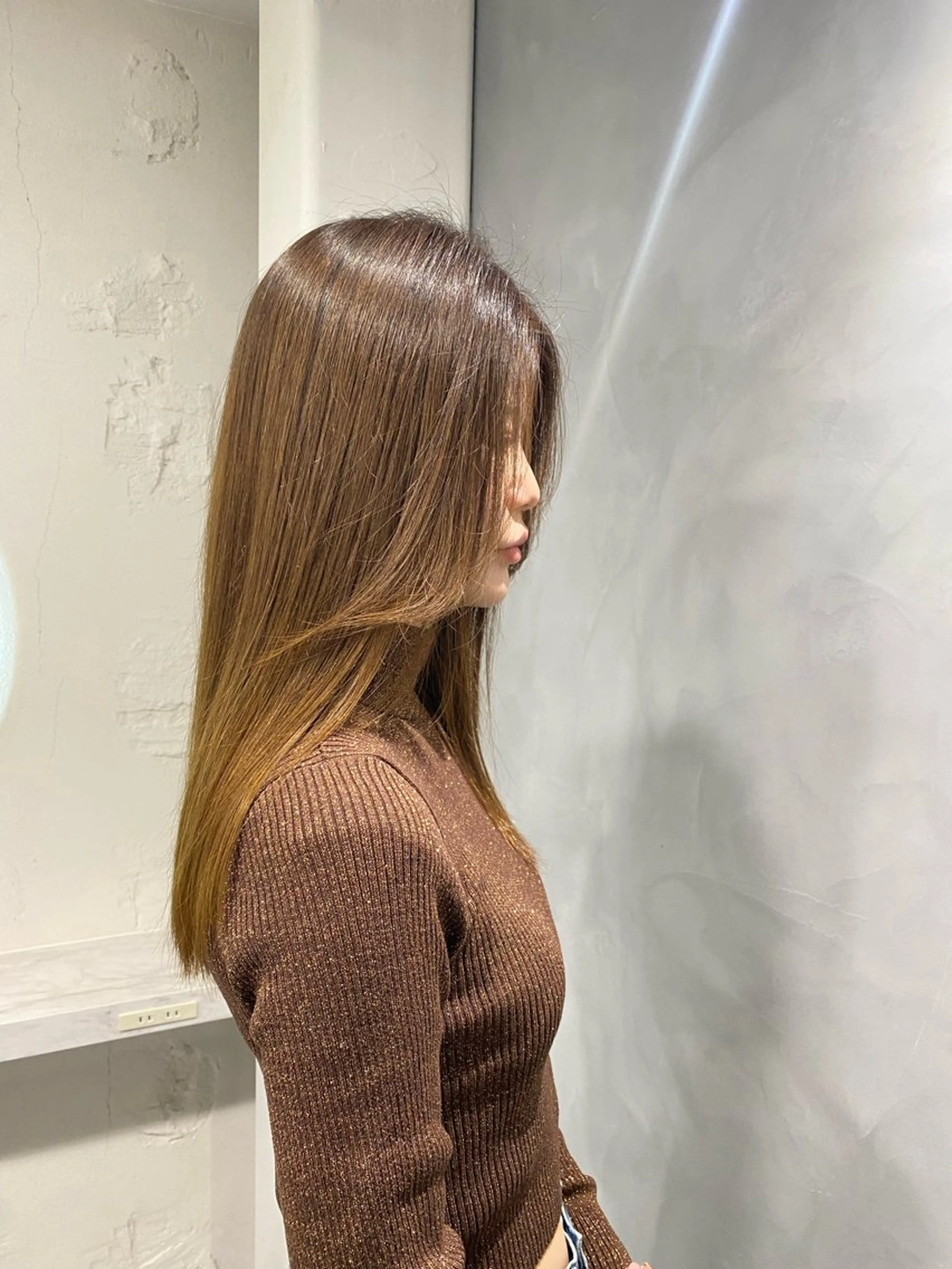 セミロング カラー 髪質改善 ヘアカラー トリートメント ekolu北梅田店所属・梅田中崎町髪質改善 /オキヒロト/エコルのヘアスタイル