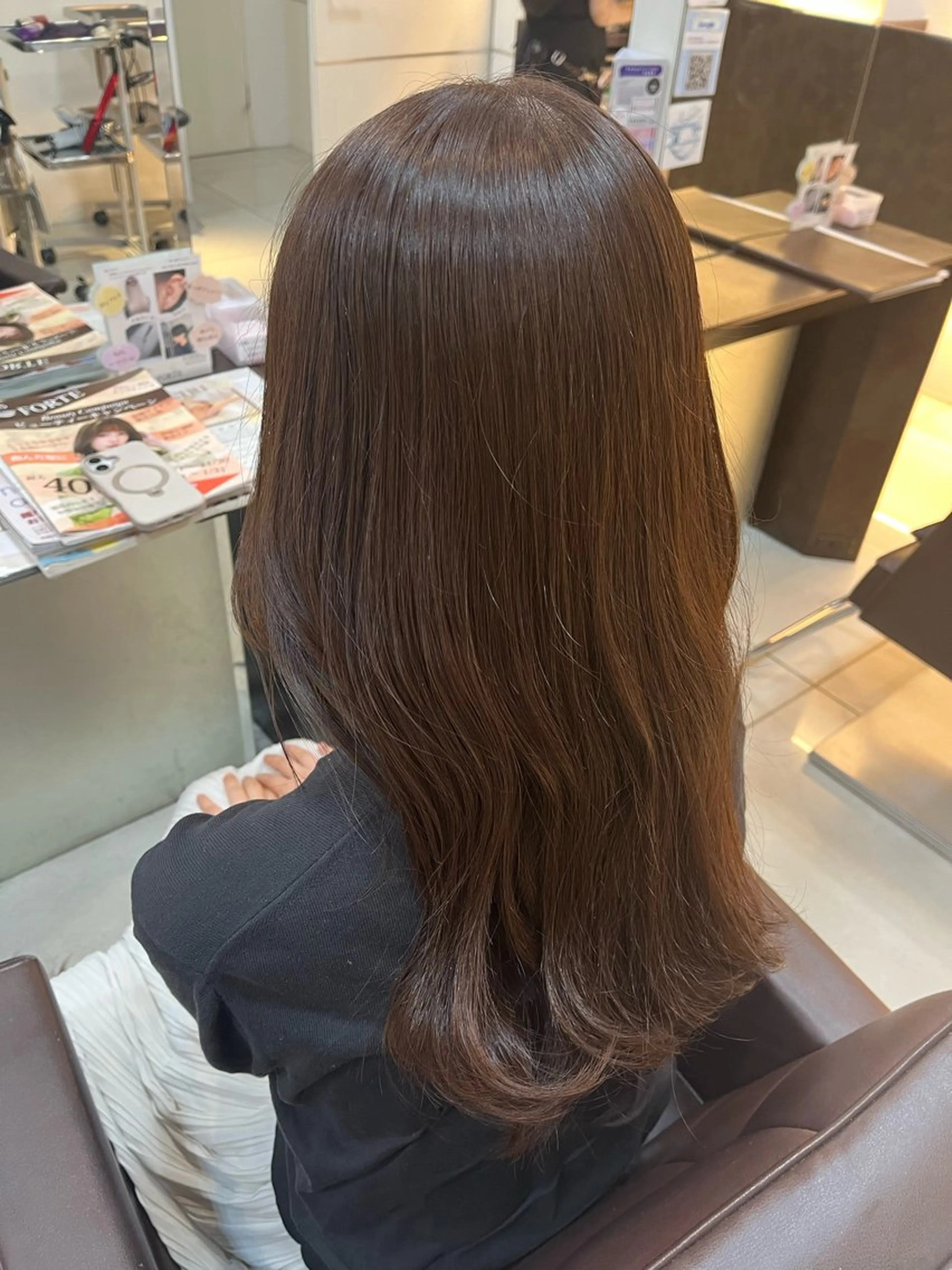 ロング カラー 髪質改善 トリートメント ヘアカラー トリートメント ヘッドスパ ピンクカラー🩷スパ ニスト🧴みき🎀のヘアスタイル