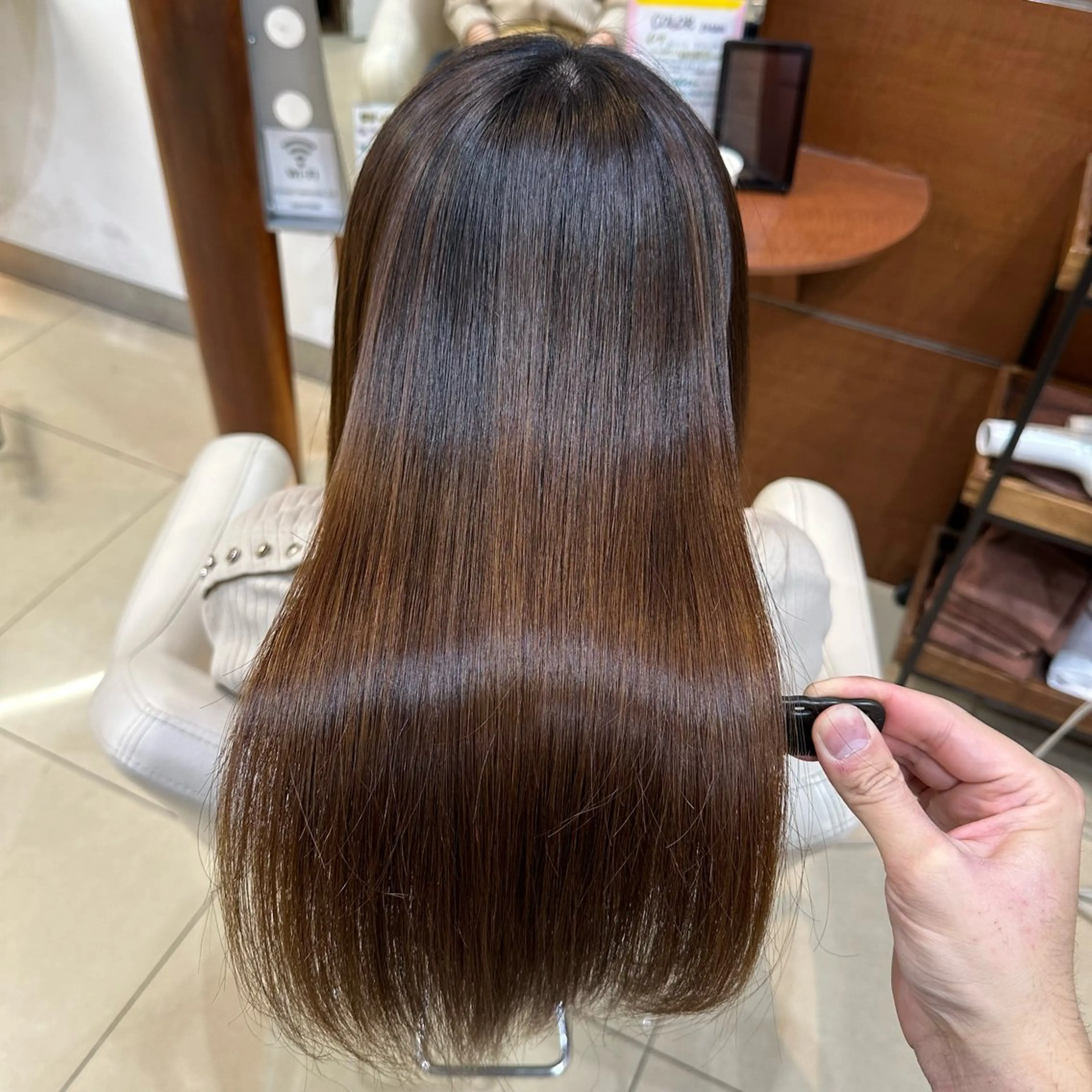 ロング カラー パーマ 縮毛矯正 トリートメント 縮毛矯正/髪質改善 /韓国風　山川春輝のヘアスタイル