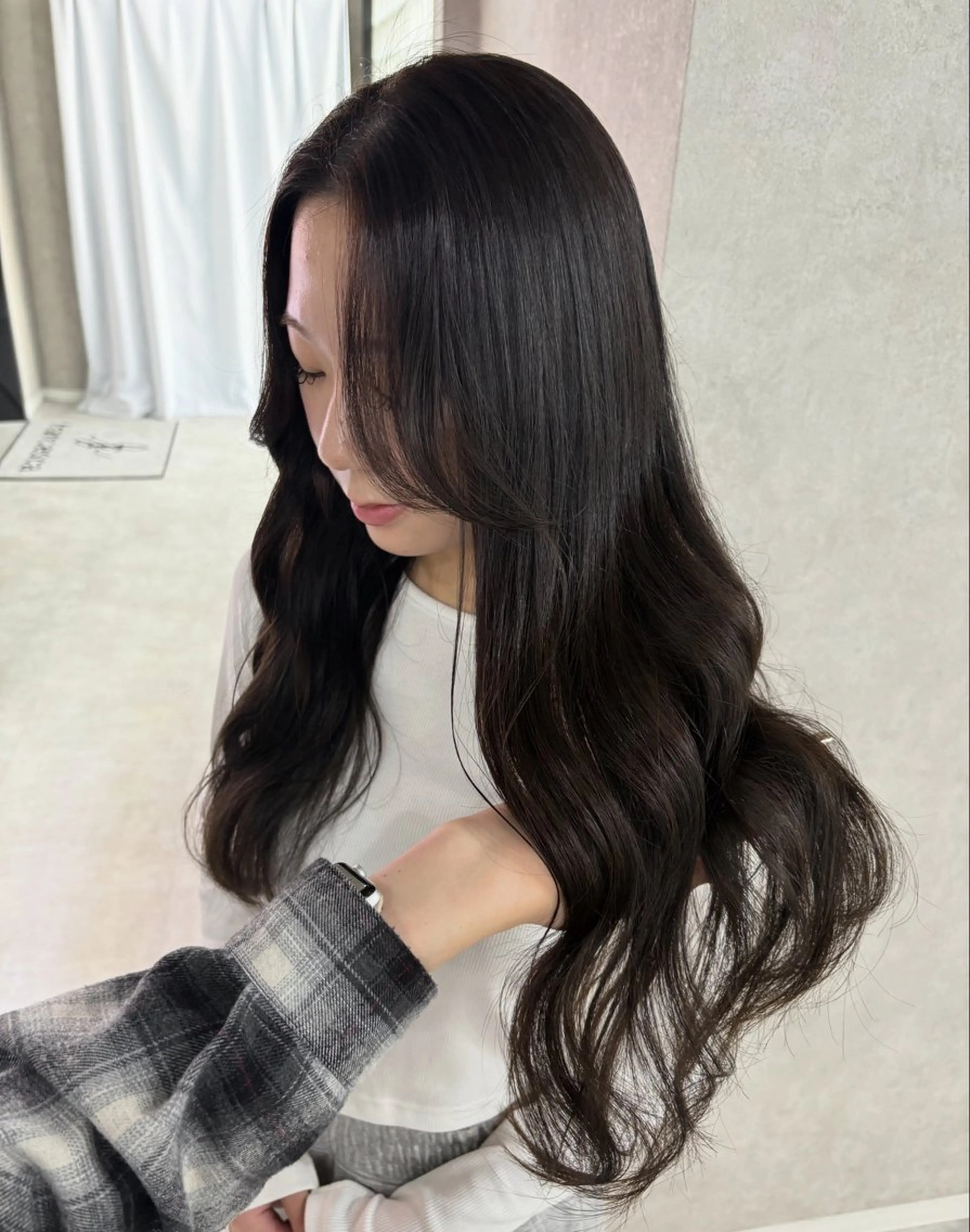 ロング カラー 韓国風ヘア カット ヘアカラー 色落ちまで可愛く✨ モテカラー別所好葉のヘアスタイル