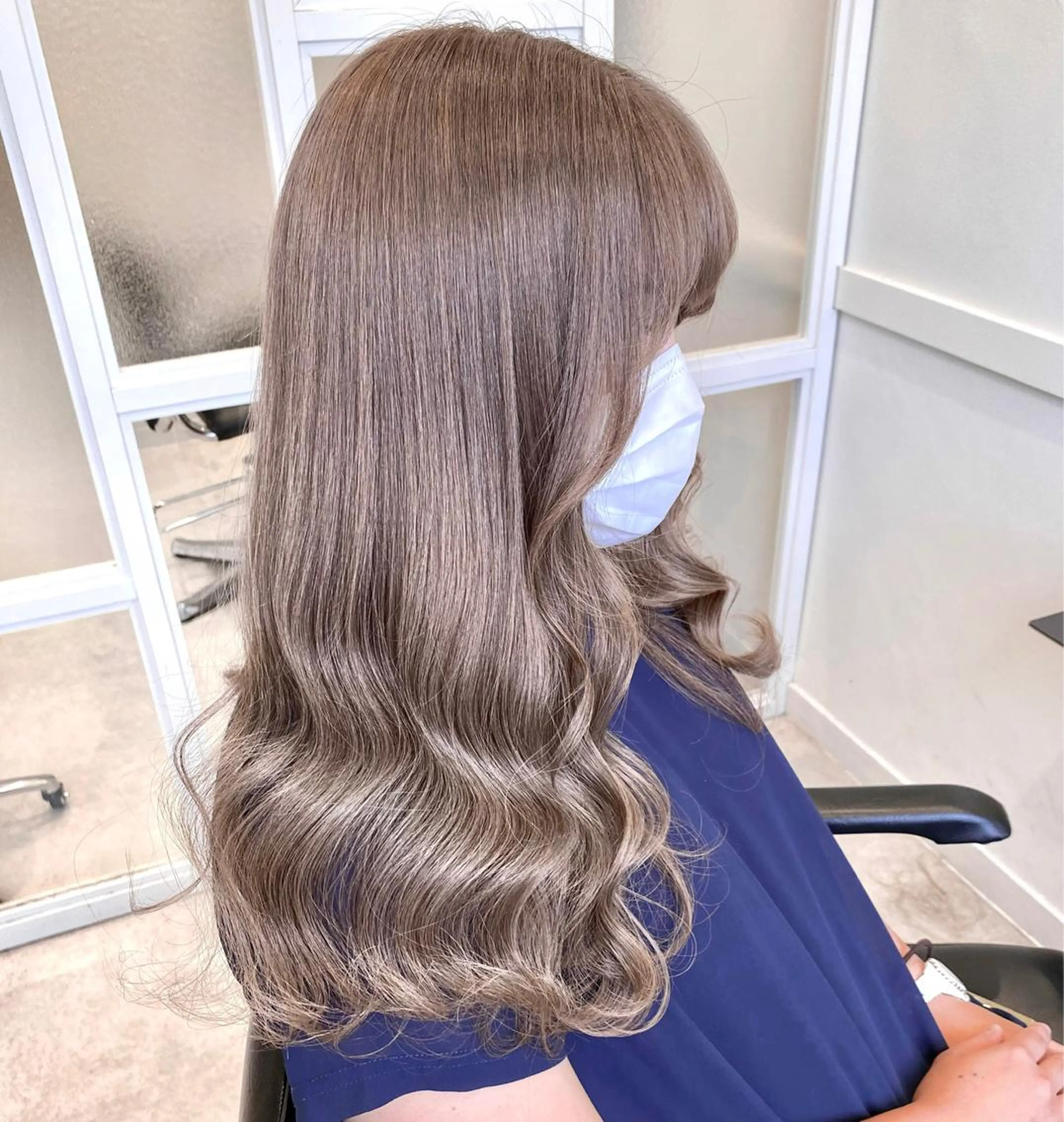 ミディアム カラー ヘアカラー ヘアセット 柔らかbeige モトキのヘアスタイル