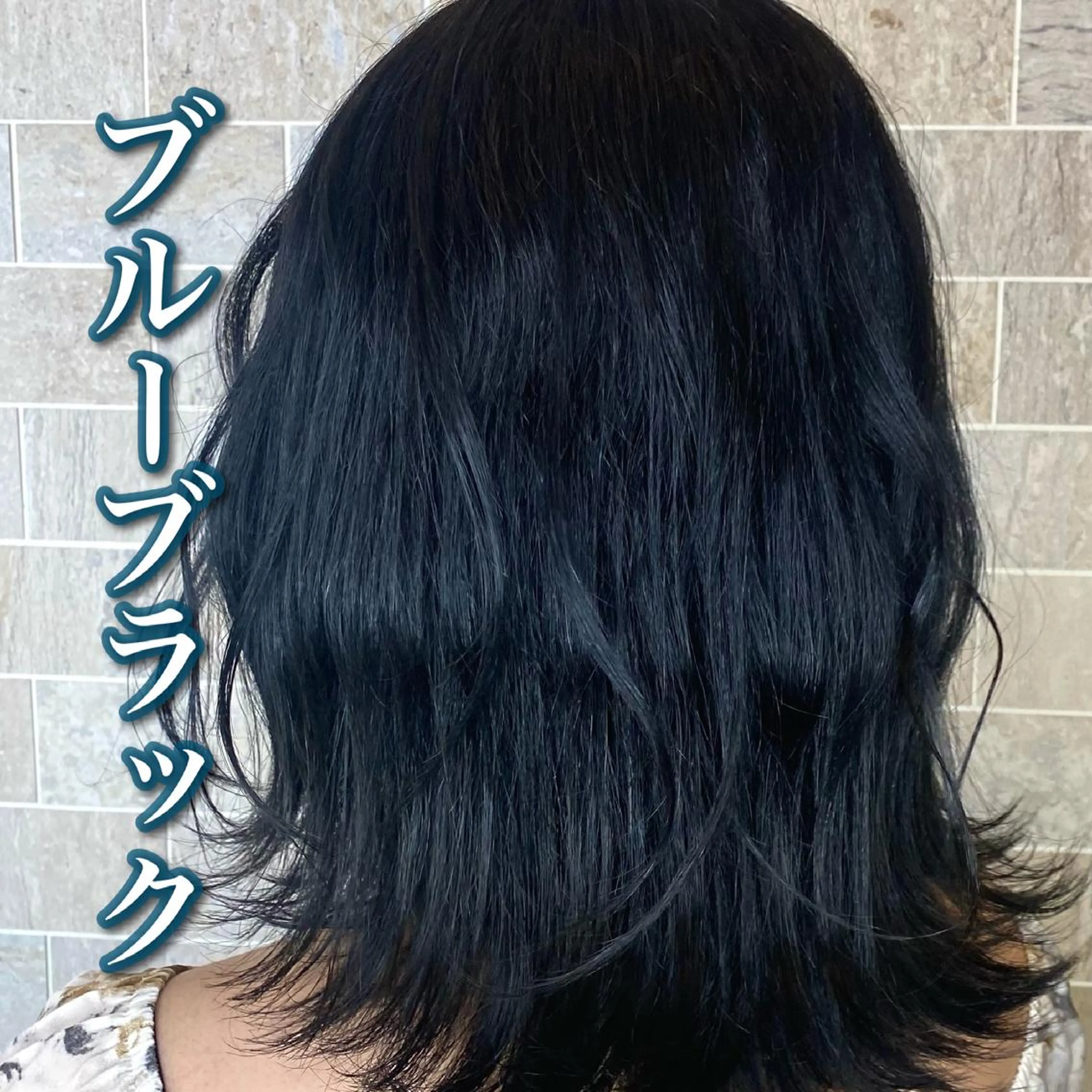 ミディアム カラー 黒髪 ブルーカラー ブルーブラック 小嶋 秀明/ 本物の髪質改善⭐️のヘアスタイル