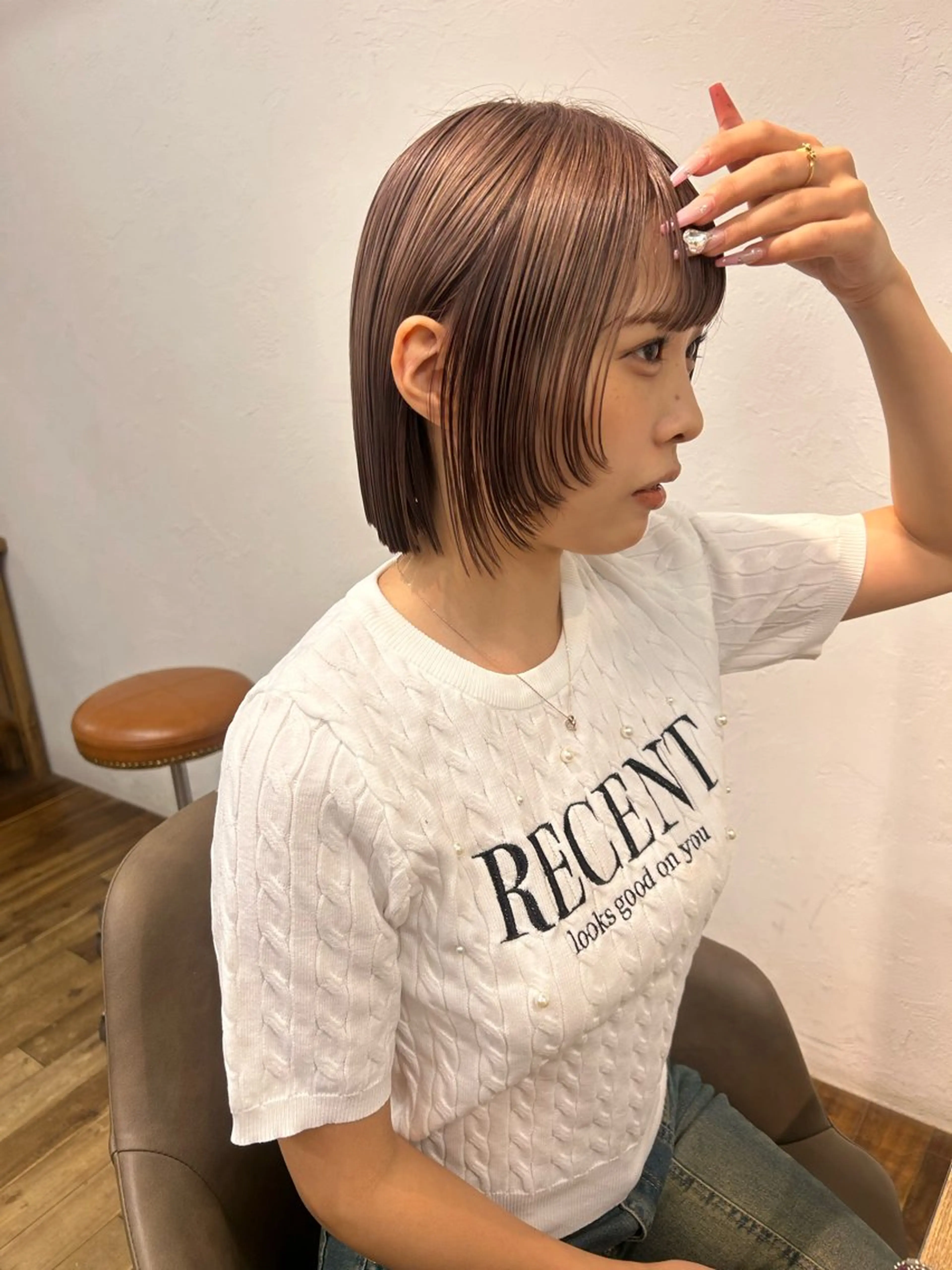 ショート ボブレイヤー ボブ レイヤーカット カット たにおか まなか /大阪/暖色カラーのヘアスタイル