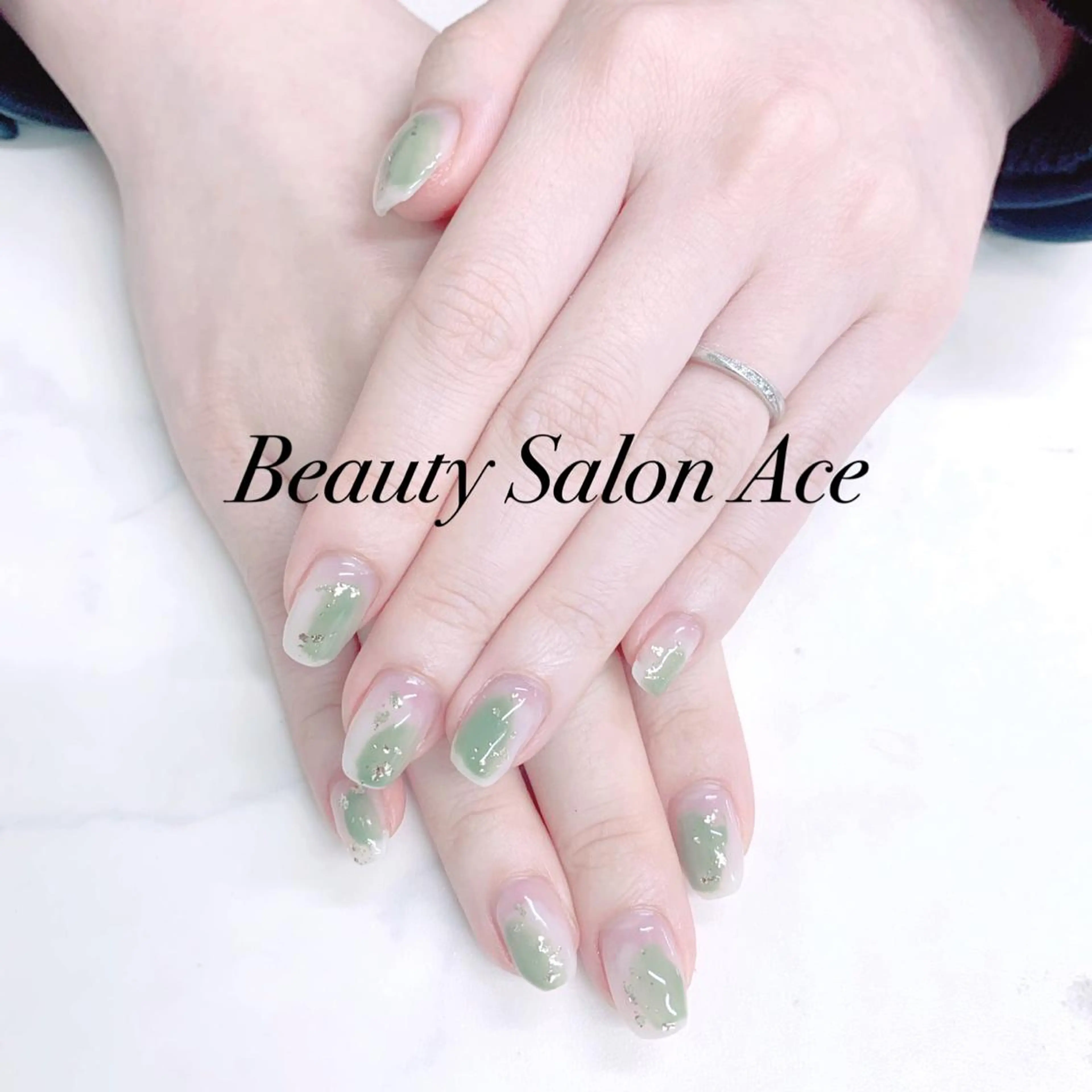 ネイル メンズネイル ニュアンスネイル 春ネイル ハンドネイル Beauty Salon Ace（ネイルサロン　エース）所属・池袋フィルイン Ace♡長さだしのネイルデザイン