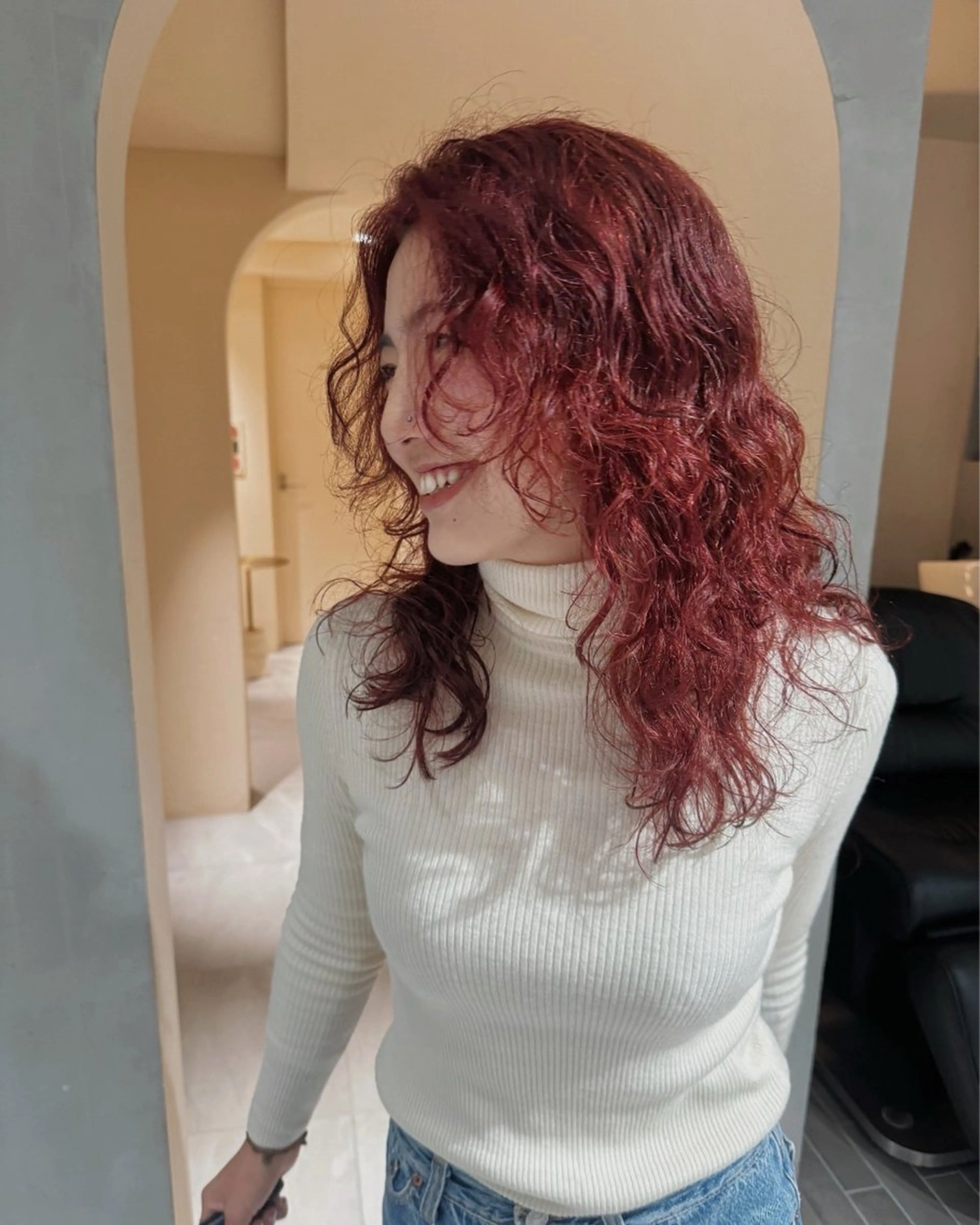 セミロング パーマ セミロングパーマ hyuga/パーマ /ニュアンスパーマのヘアスタイル