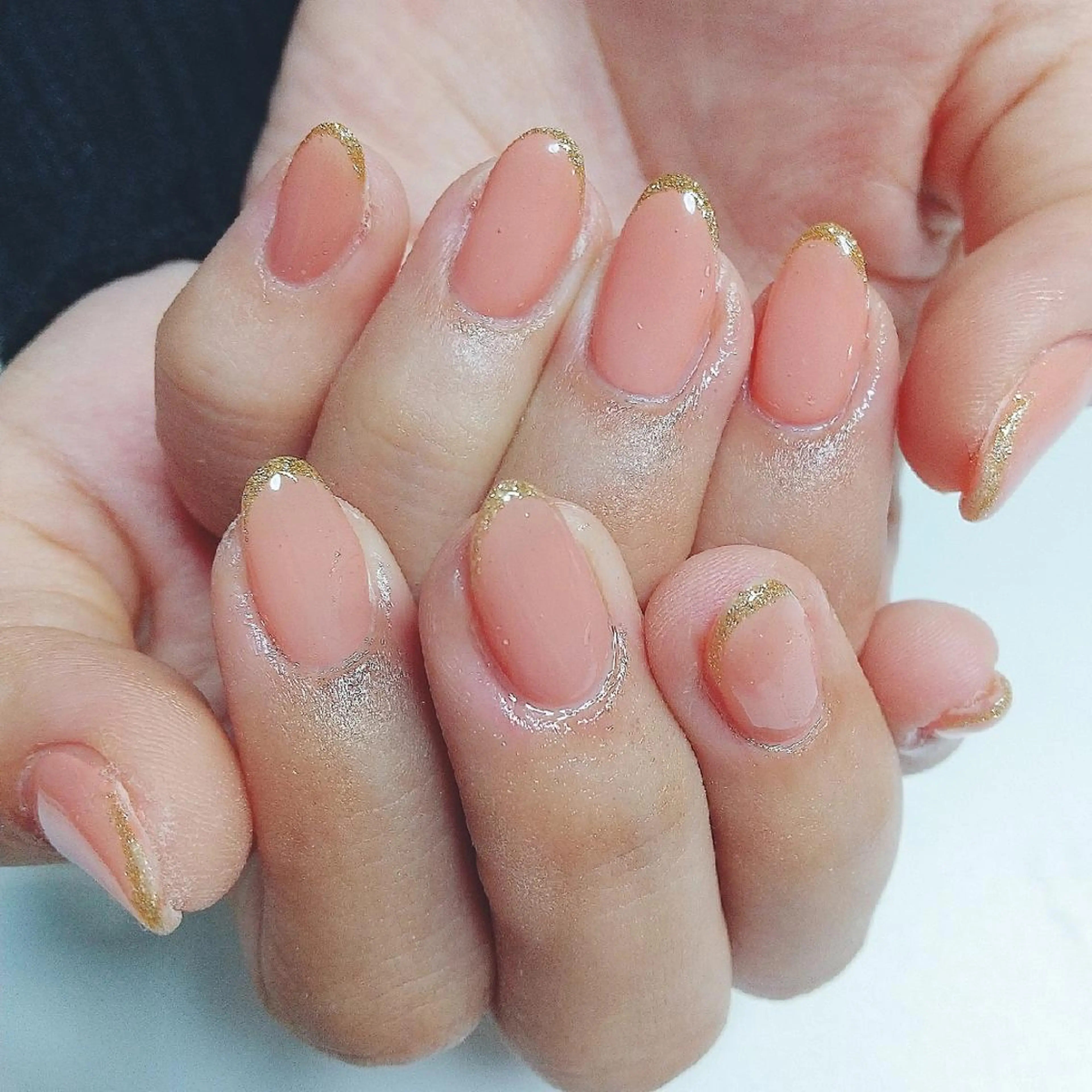 ネイル ラメ(グリッター) ピンク ハンドネイル Nail leef《リーフ》所属・kahosan 𓆉のネイルデザイン