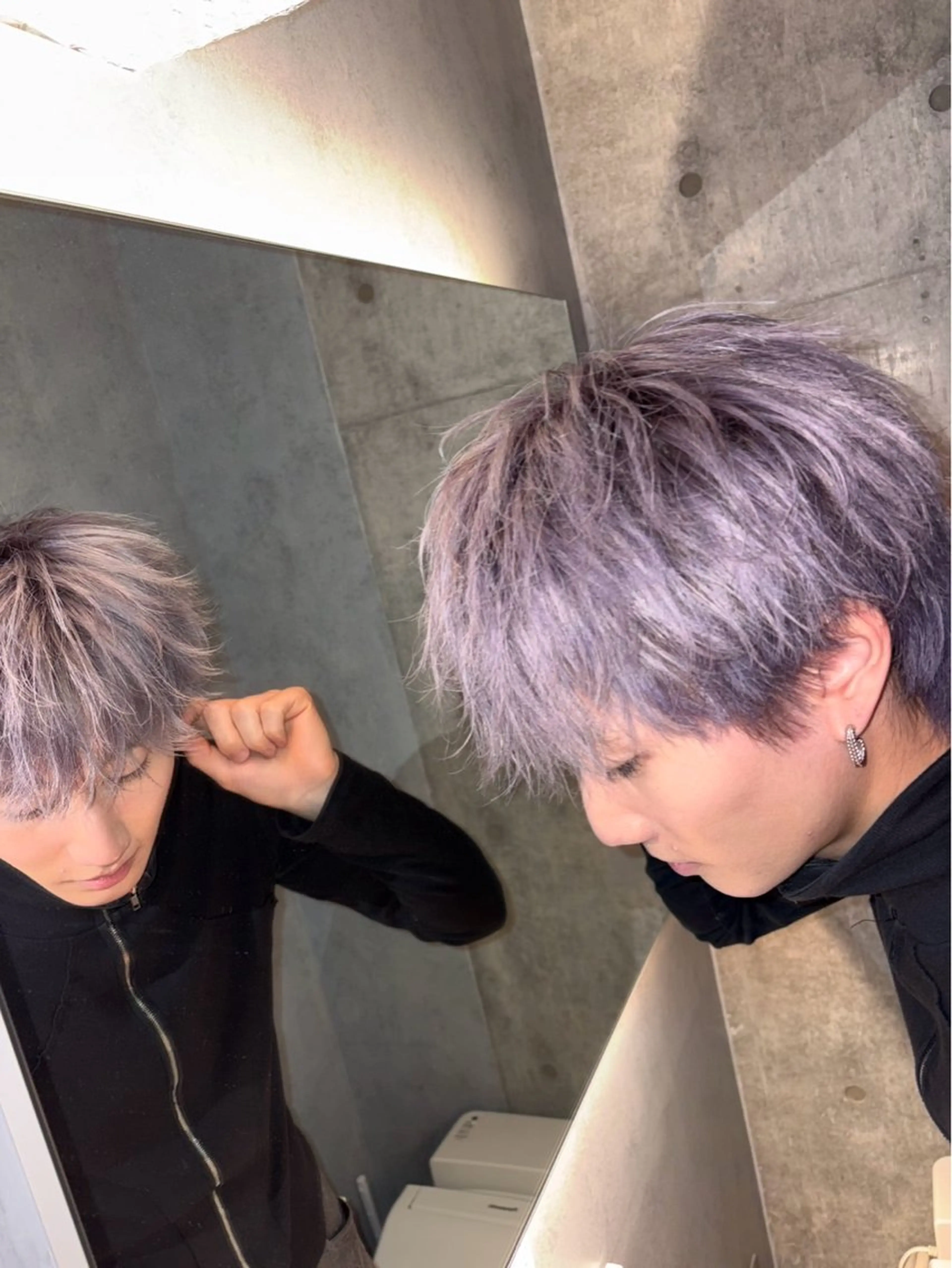 ショート カラー パーマ メンズ ヘアカラー 因幡 颯のヘアスタイル