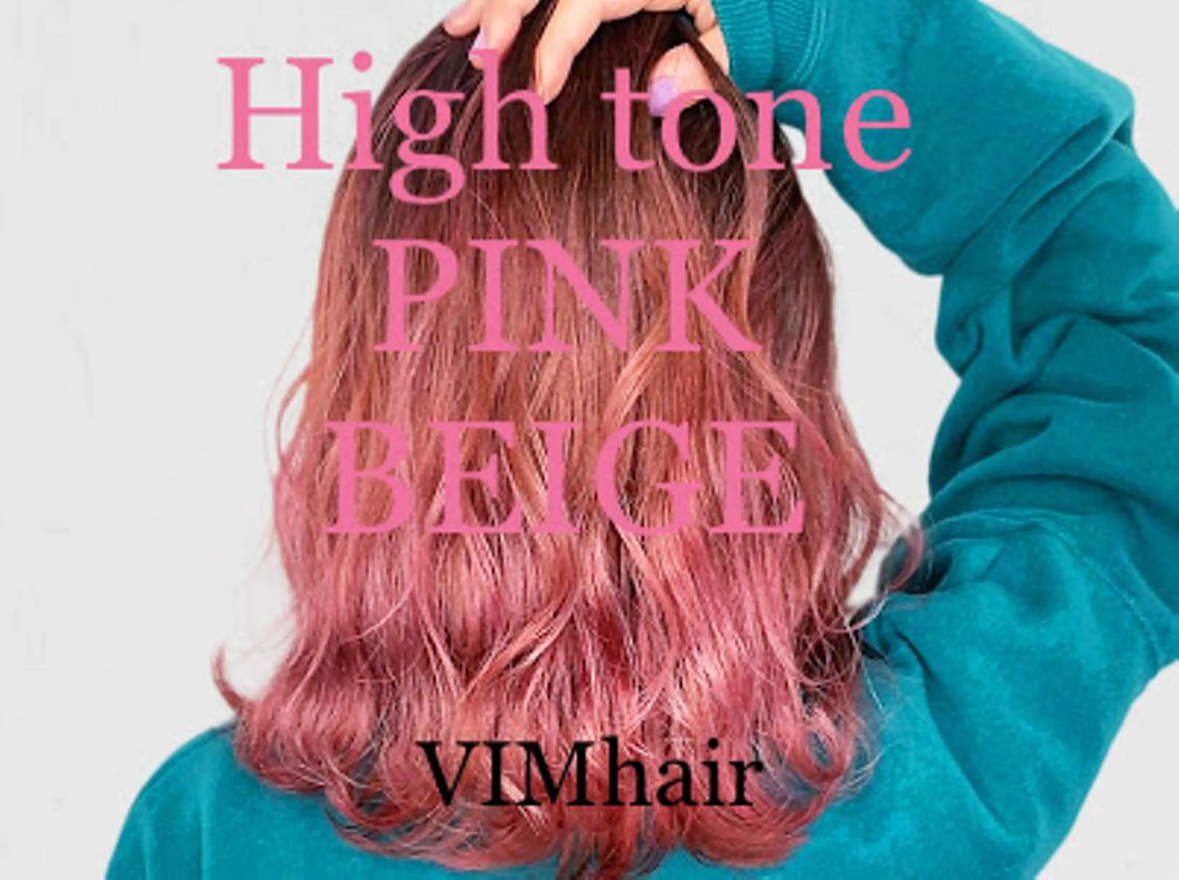 ミディアム カラー ヘアアレンジ ベージュカラー ハイトーンカラー ピンクカラー ピンクベージュ VIM hairおもろまち店のヘアスタイル
