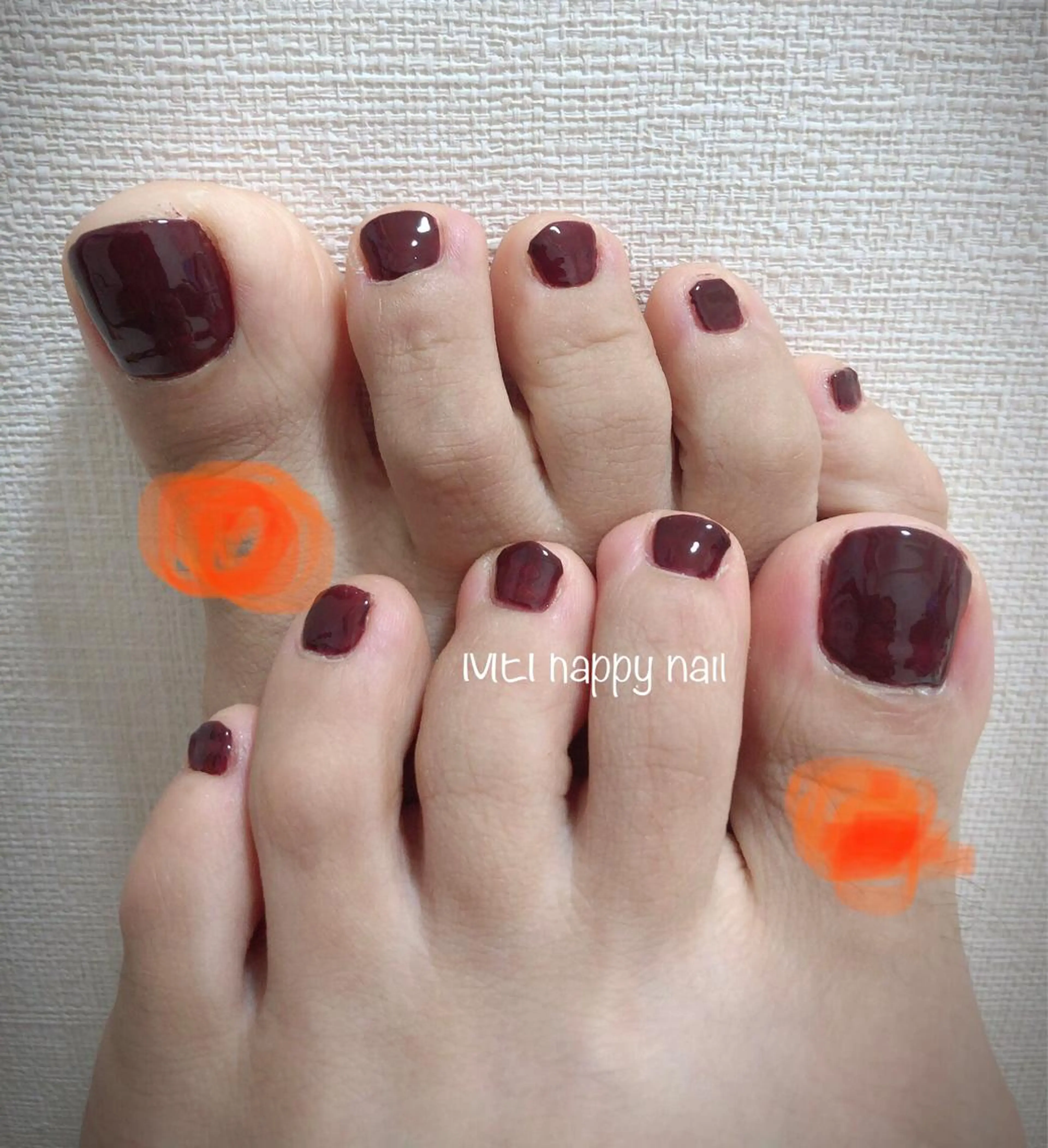 ネイル フットネイル ワンカラーネイル 北浦和 自爪育成ケアのネイルデザイン