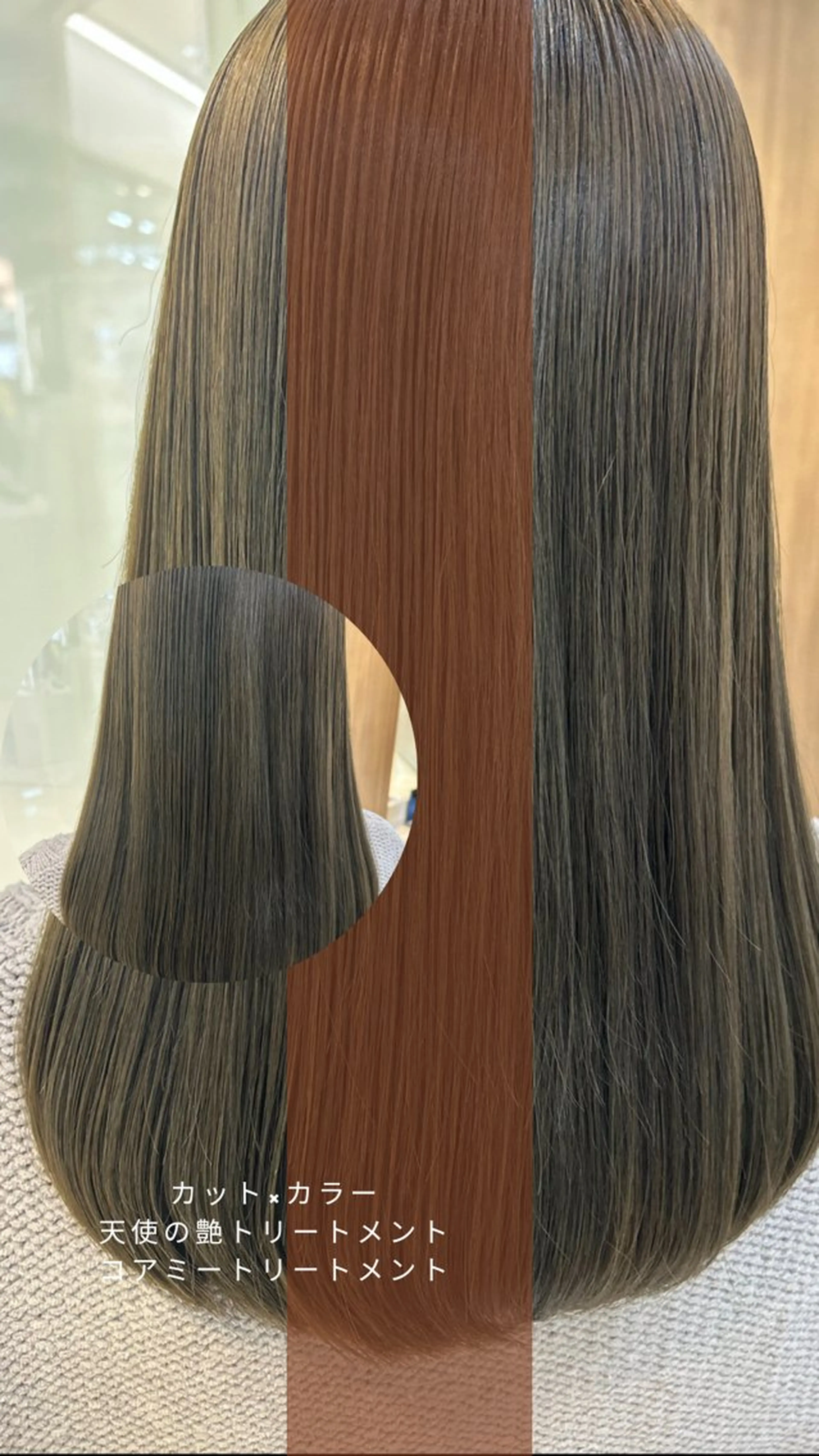 セミロング カラー カット ヘアカラー トリートメント 艶質改善/縮毛矯正 ササキナツミのヘアスタイル