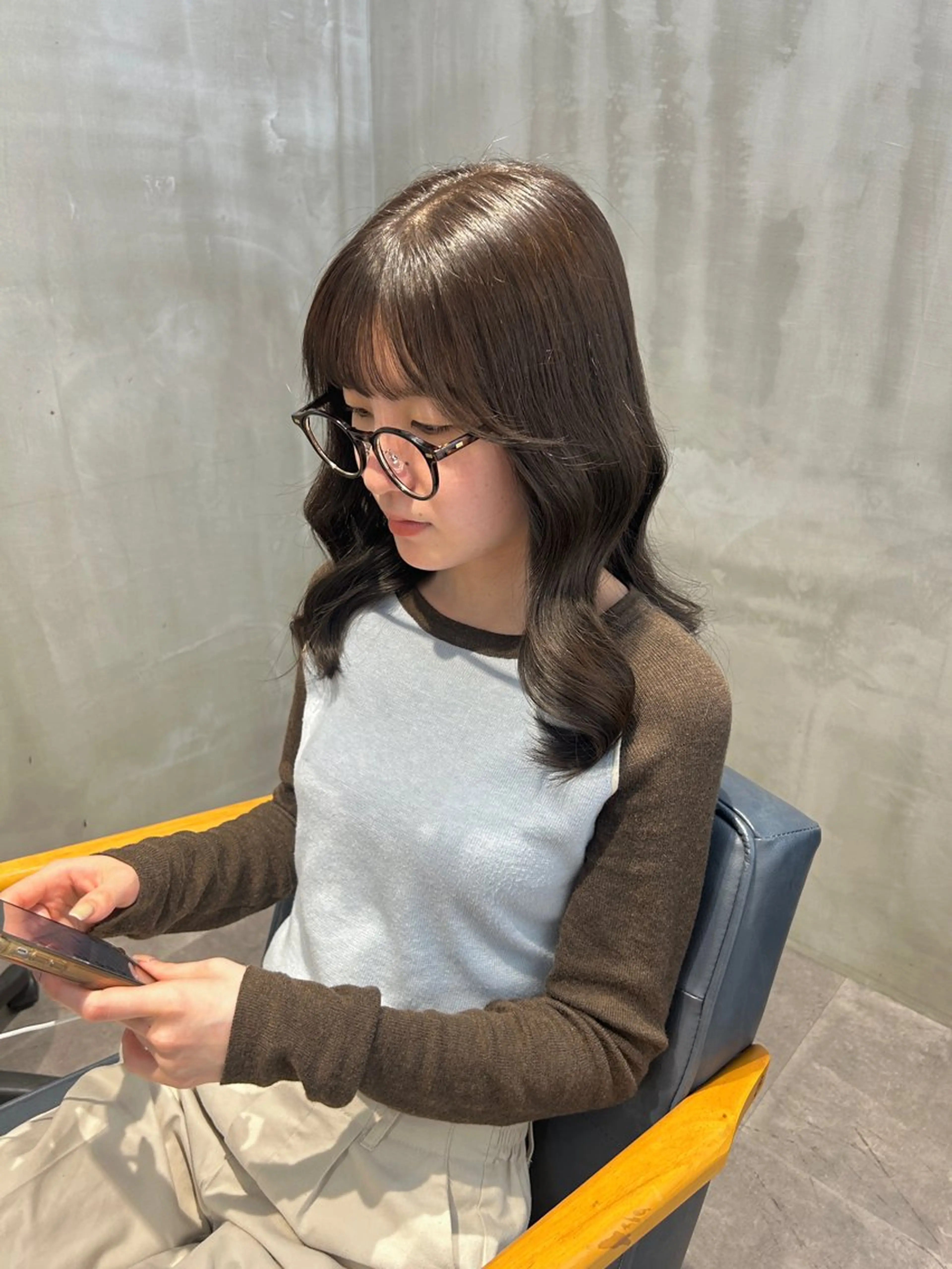 セミロング カラー カット ヘアカラー トリートメント newi梅田🫧韓国 ヘア🫧sakiのヘアスタイル