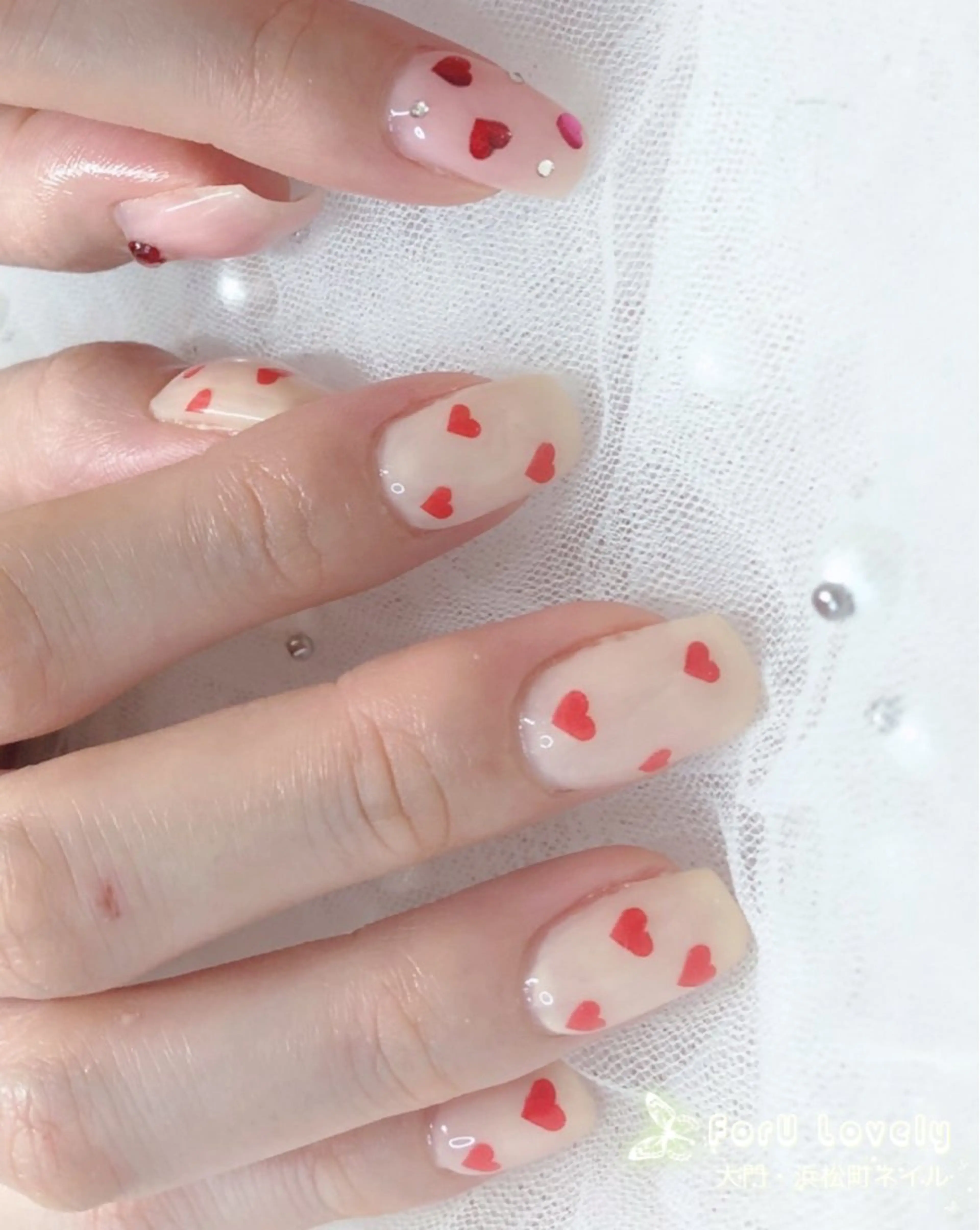 ネイル フレンチネイル ジェルネイル ガラスフレンチ ゴージャス グラデーション 大門浜松町 ネイルのネイルデザイン