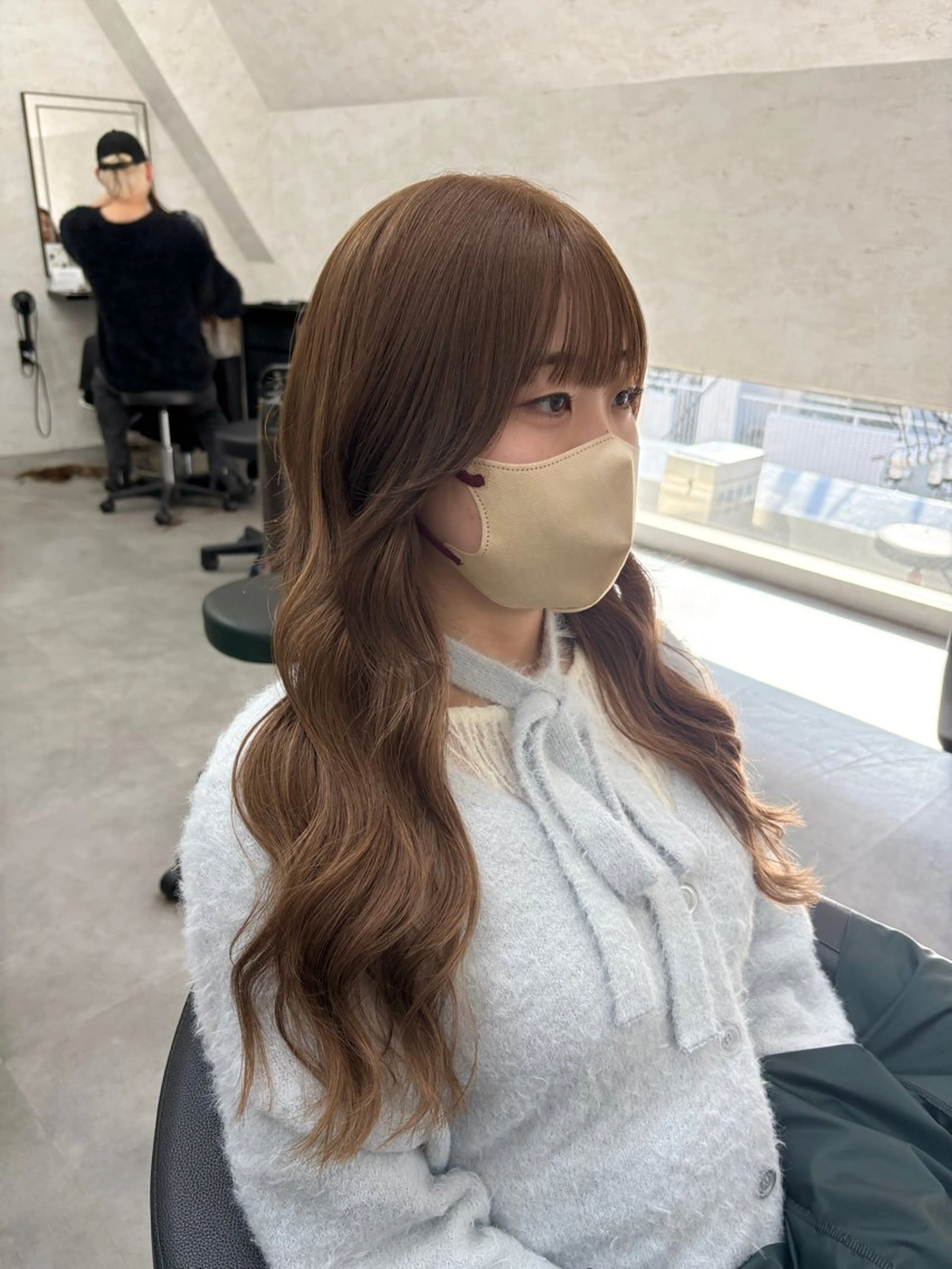 ロング エクステ ロング エクステ ブリーチなしカラー ダブルカラーエクステのヘアスタイル