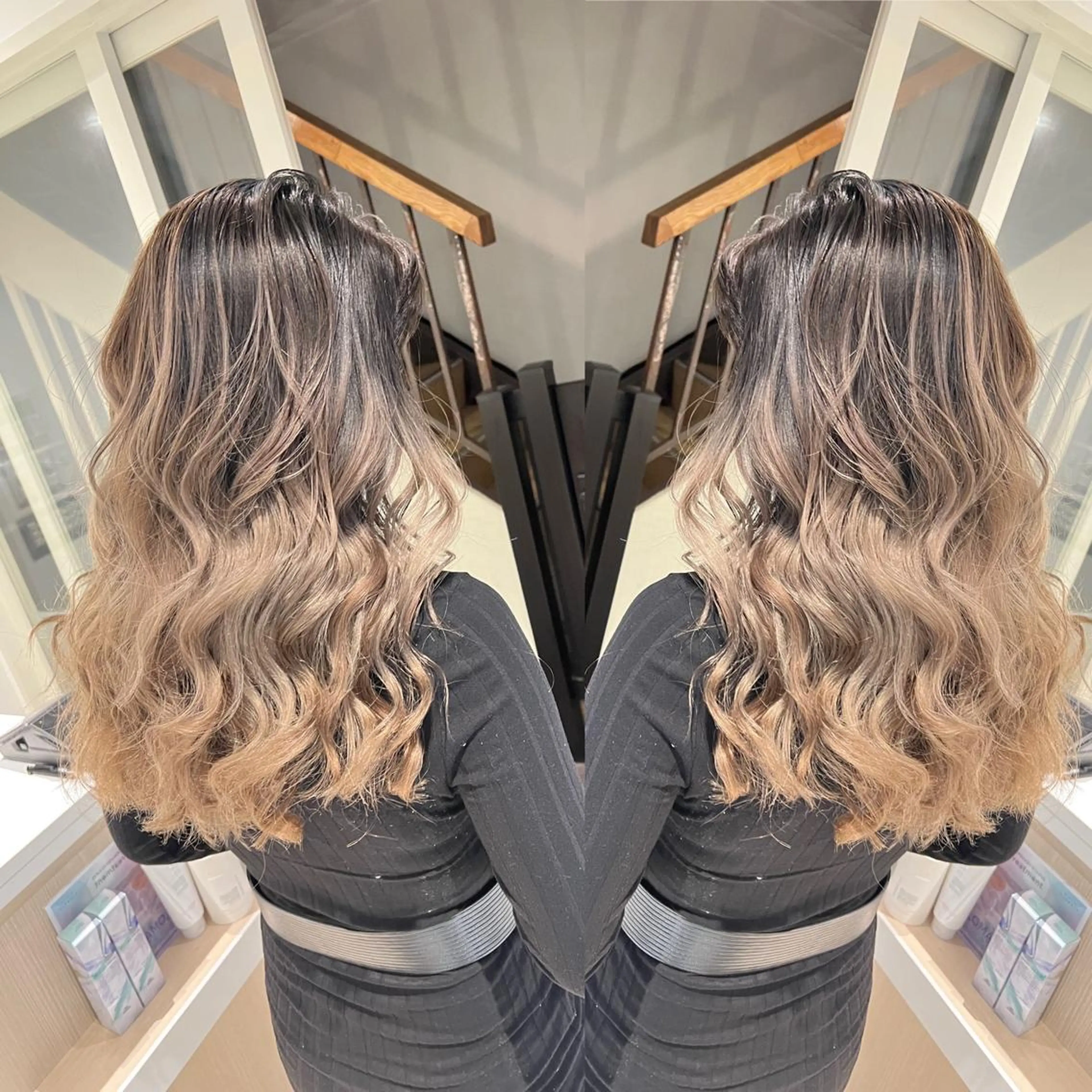 セミロング カラー ヘアアレンジ 🔥ハイトーンカラー ギャルNAOKI🔥のヘアスタイル