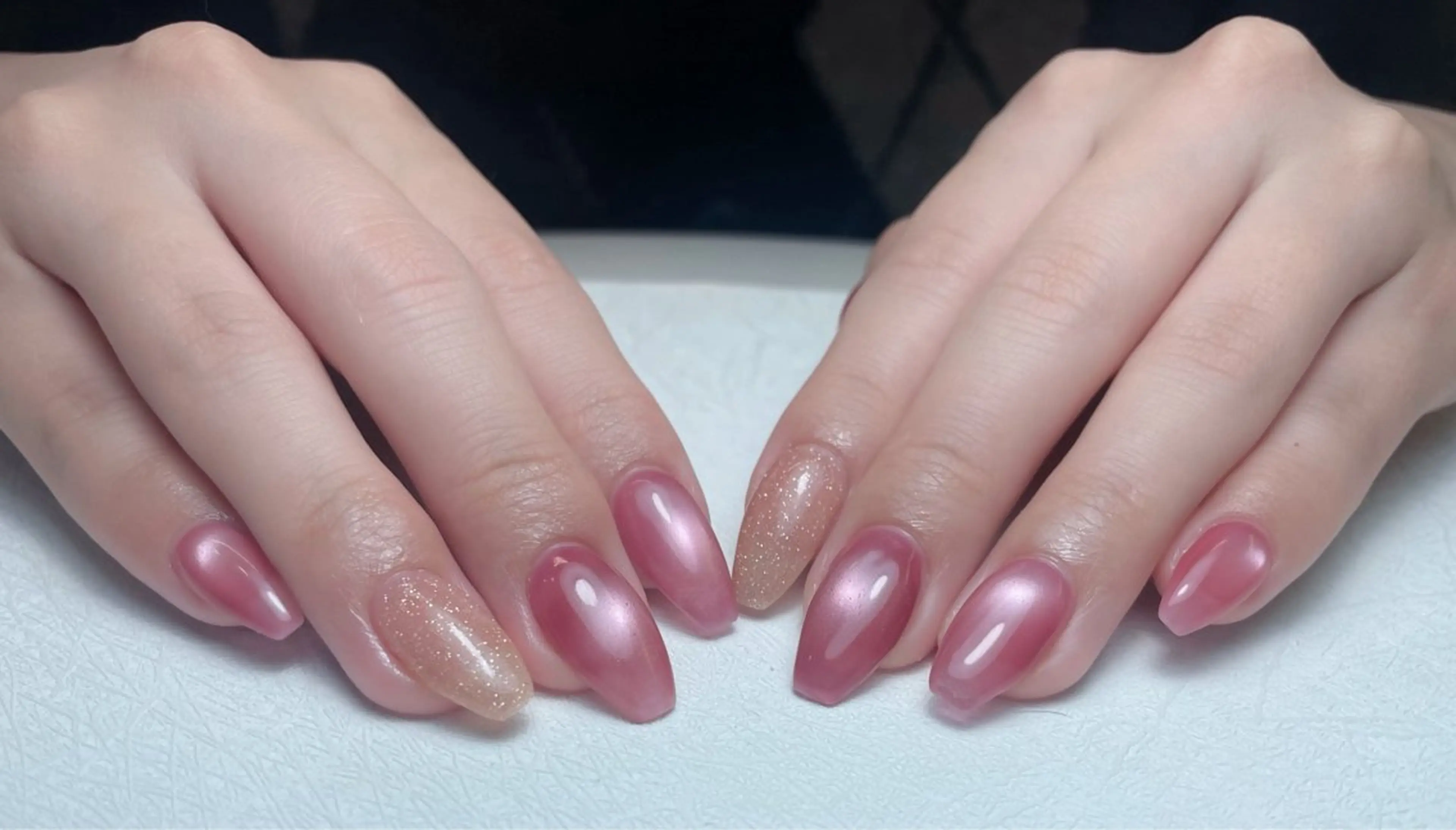 ネイル チークネイル 長さ出し フレンチネイル グラデーション キラキラネイル ハンドネイル 中野駅から2分 MEO NAILのネイルデザイン