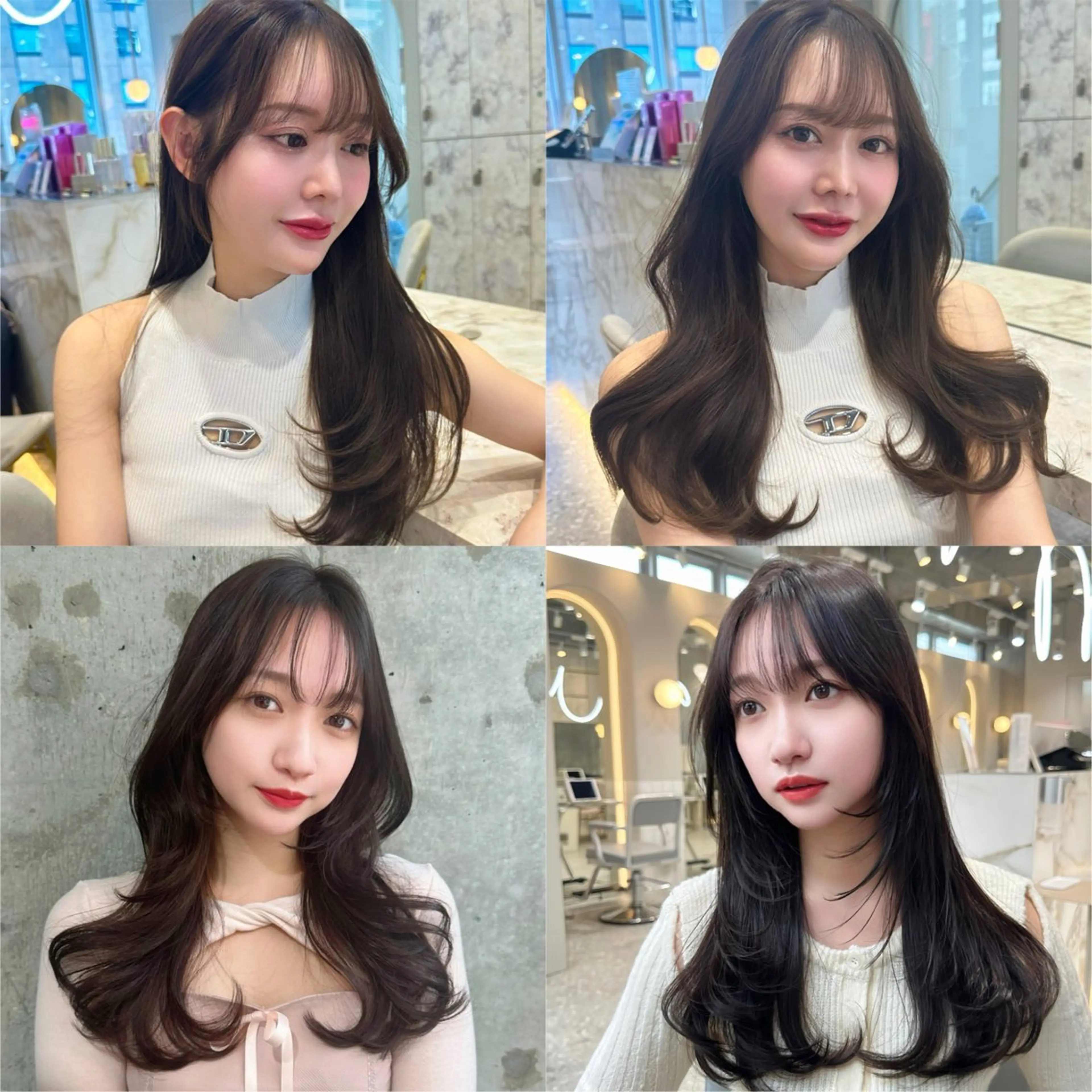 セミロング カラー 髪質改善 韓国風ヘア レイヤーカット 新宿/韓国風レイヤー 髪質改善/渋谷直樹のヘアスタイル