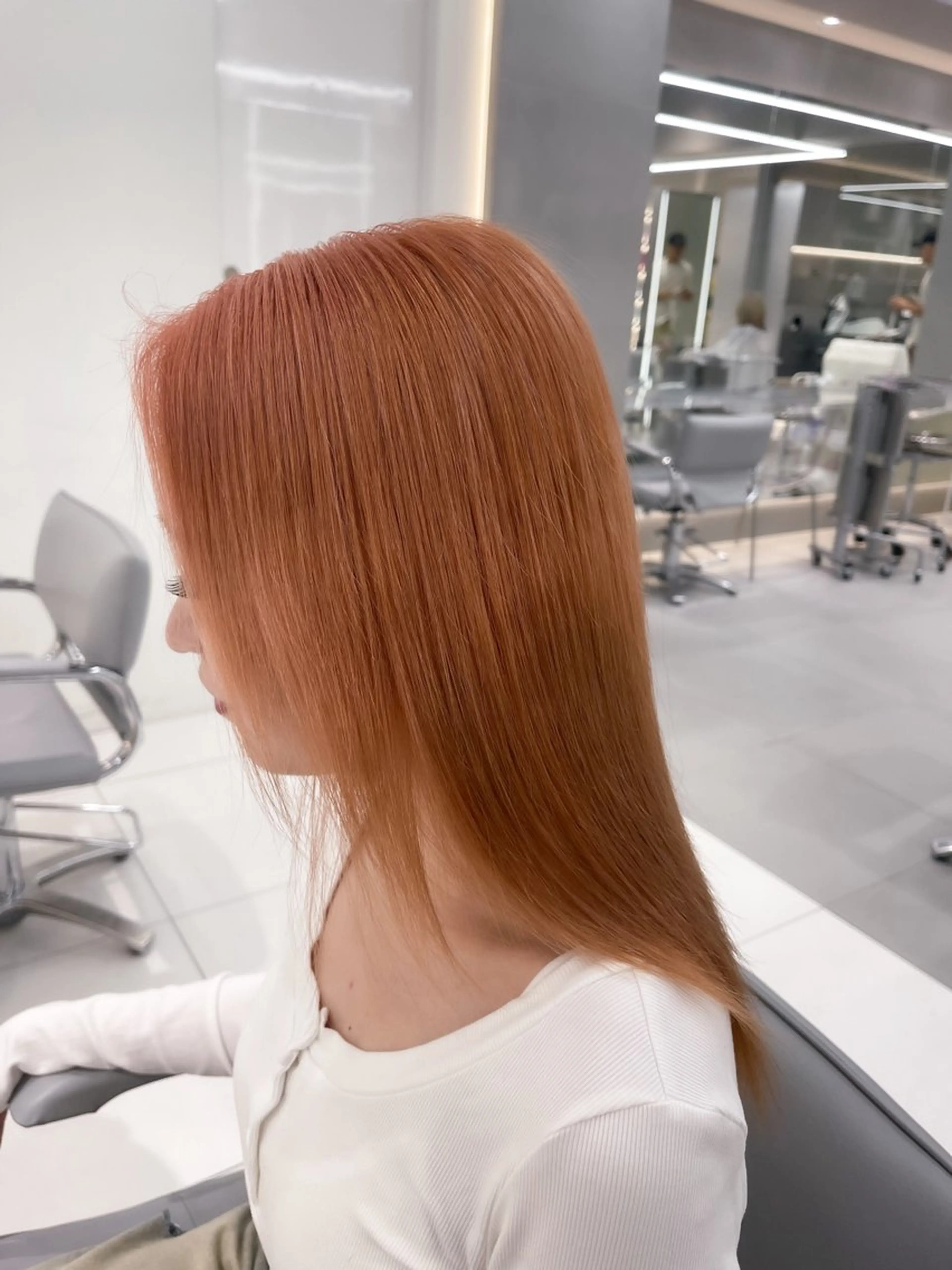 ロング カラー オレンジ オレンジピンク ピンクカラー トリートメント /カラー/NAOKIのヘアスタイル