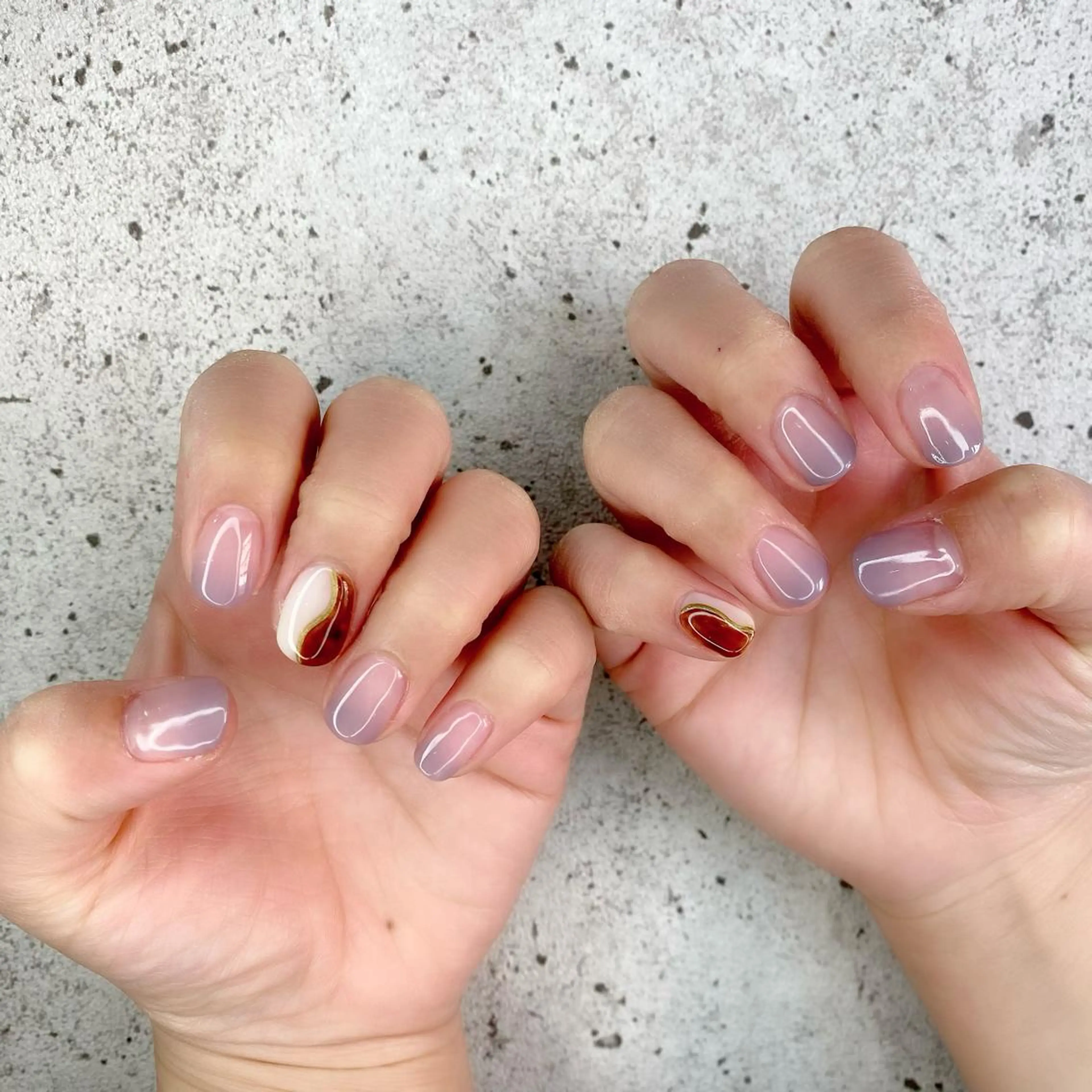 ショート カラー パーマ ヘアアレンジ キッズ ネイル マツエク・マツパ グラデーションカラー グラデーション ハンドネイル Salon Ｋのネイルデザイン