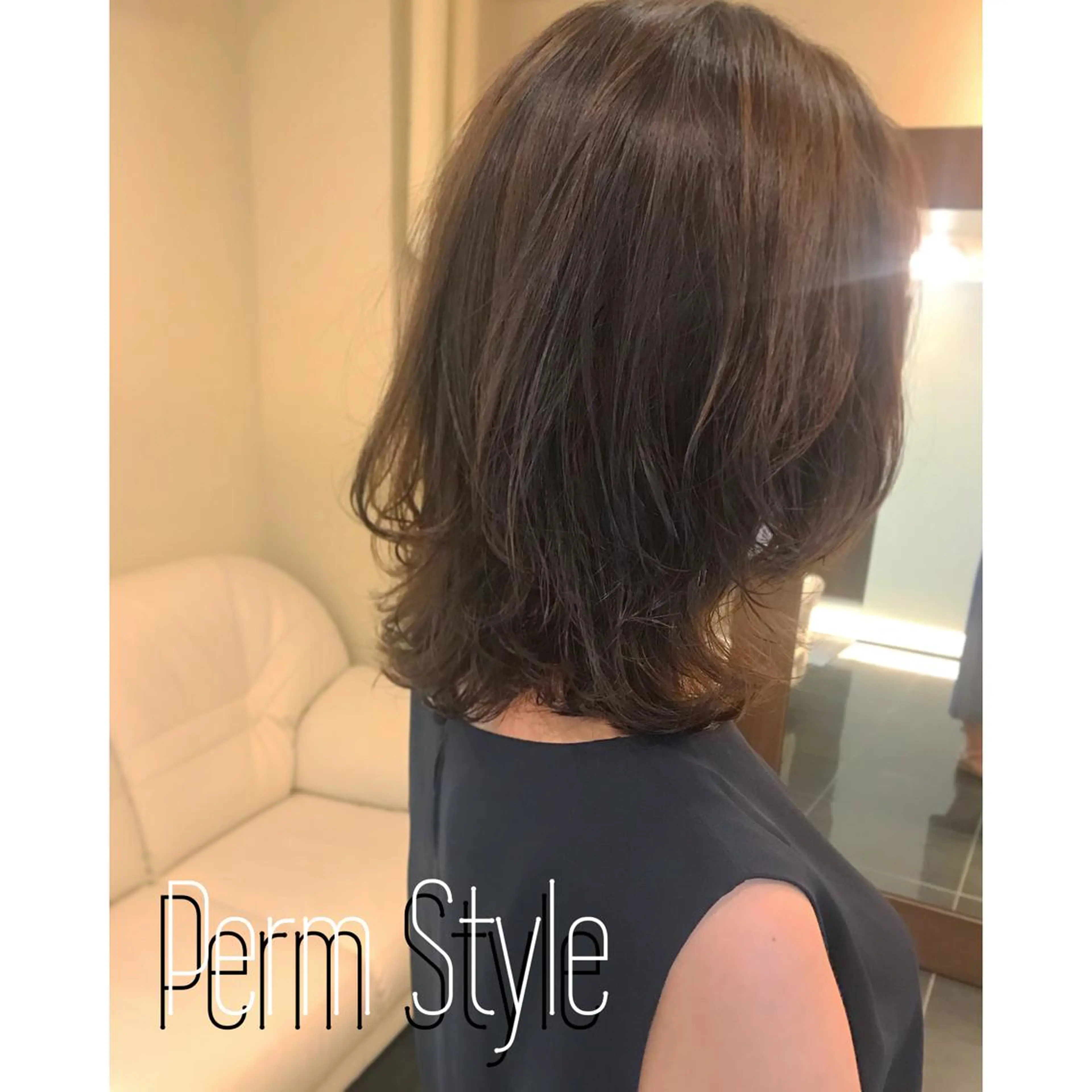 ミディアム カラー パーマ ミディアムパーマ チーフデザイナー 若林　麻衣のヘアスタイル