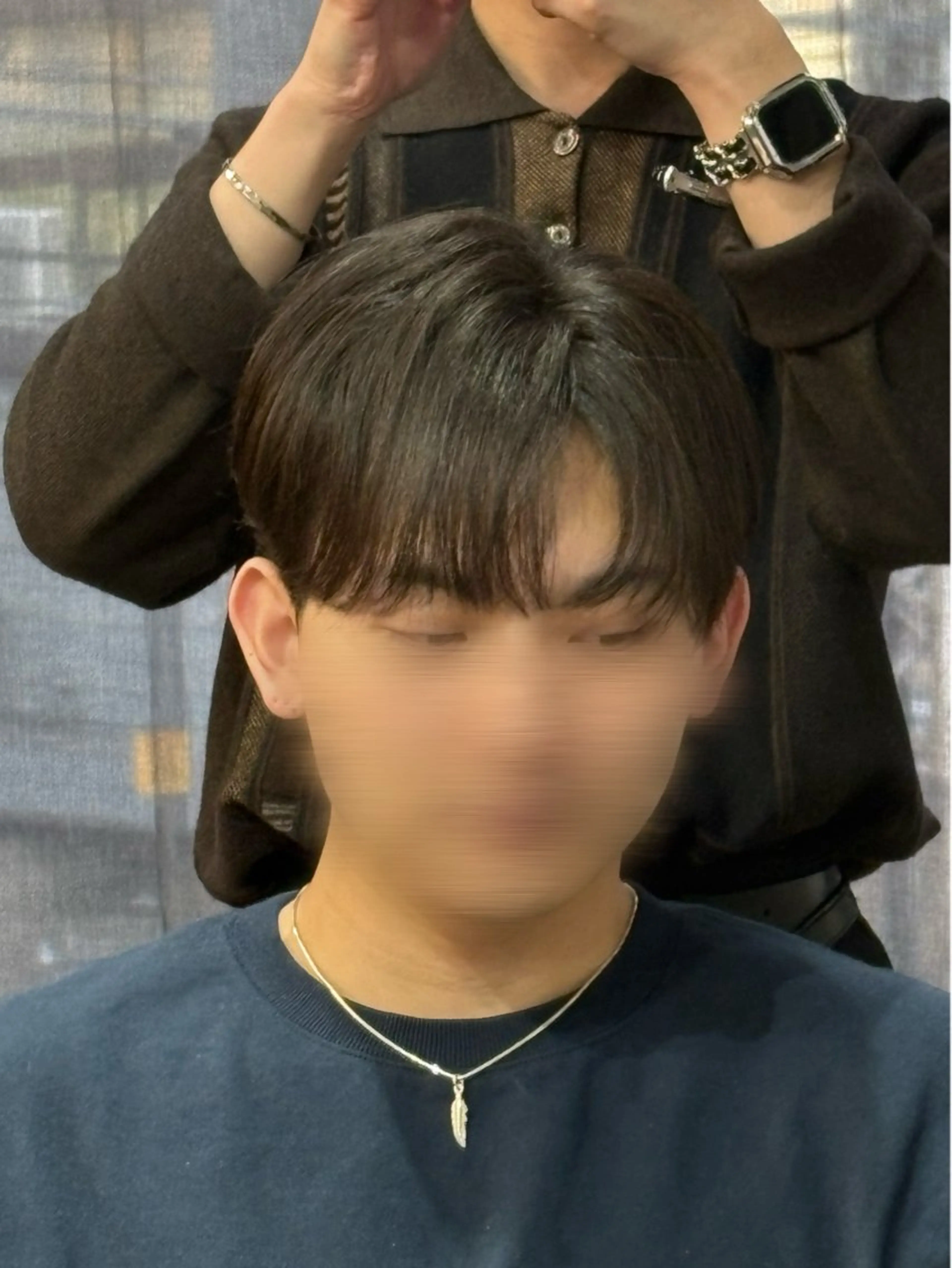 ショート パーマ メンズ コンマヘア 縮毛矯正 カット 縮毛矯正 韓国メンズヘア/ 毛流れヘア　須田龍世のヘアスタイル