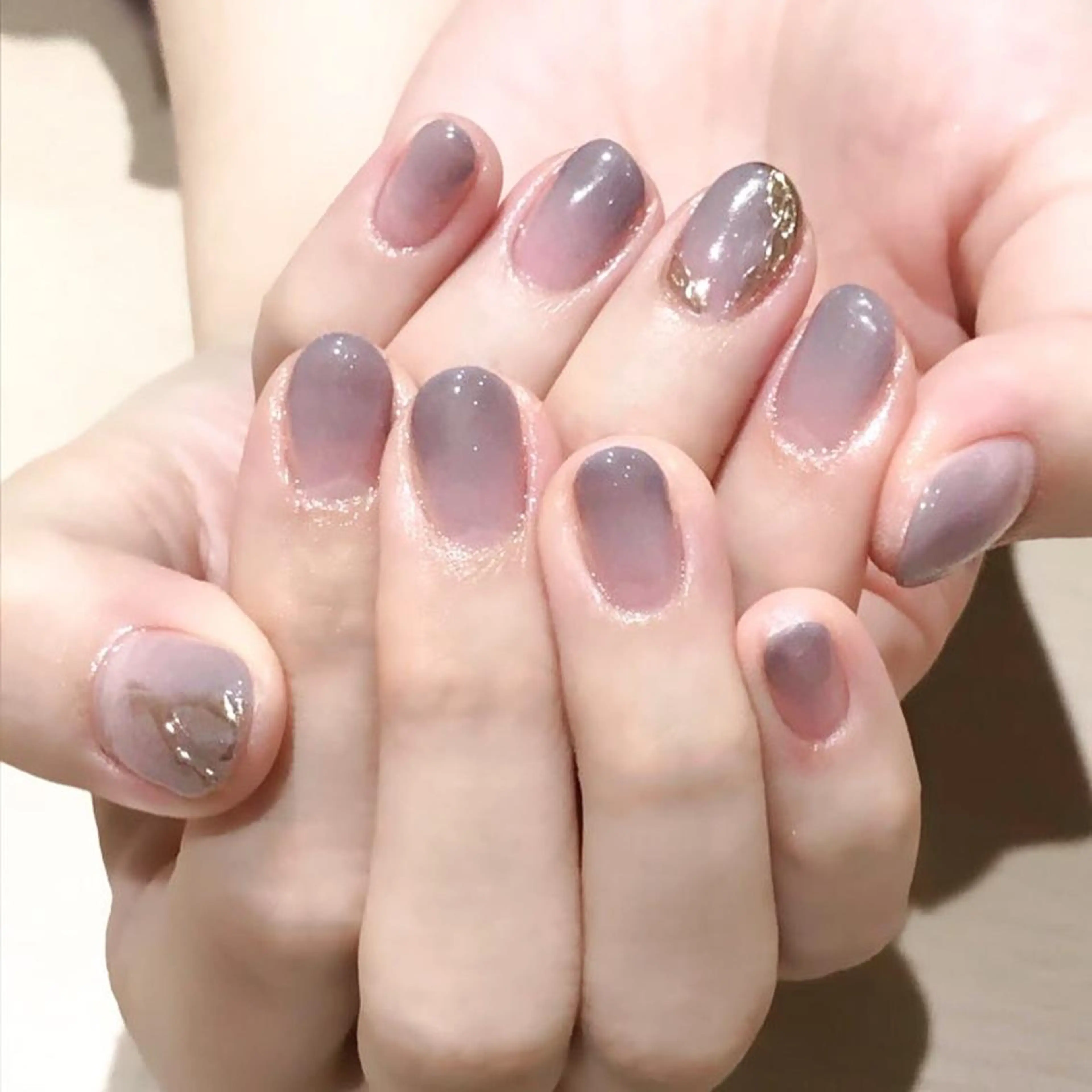 ネイル ジェルネイル グラデーション パープル 春ネイル Nyanco Nailのネイルデザイン
