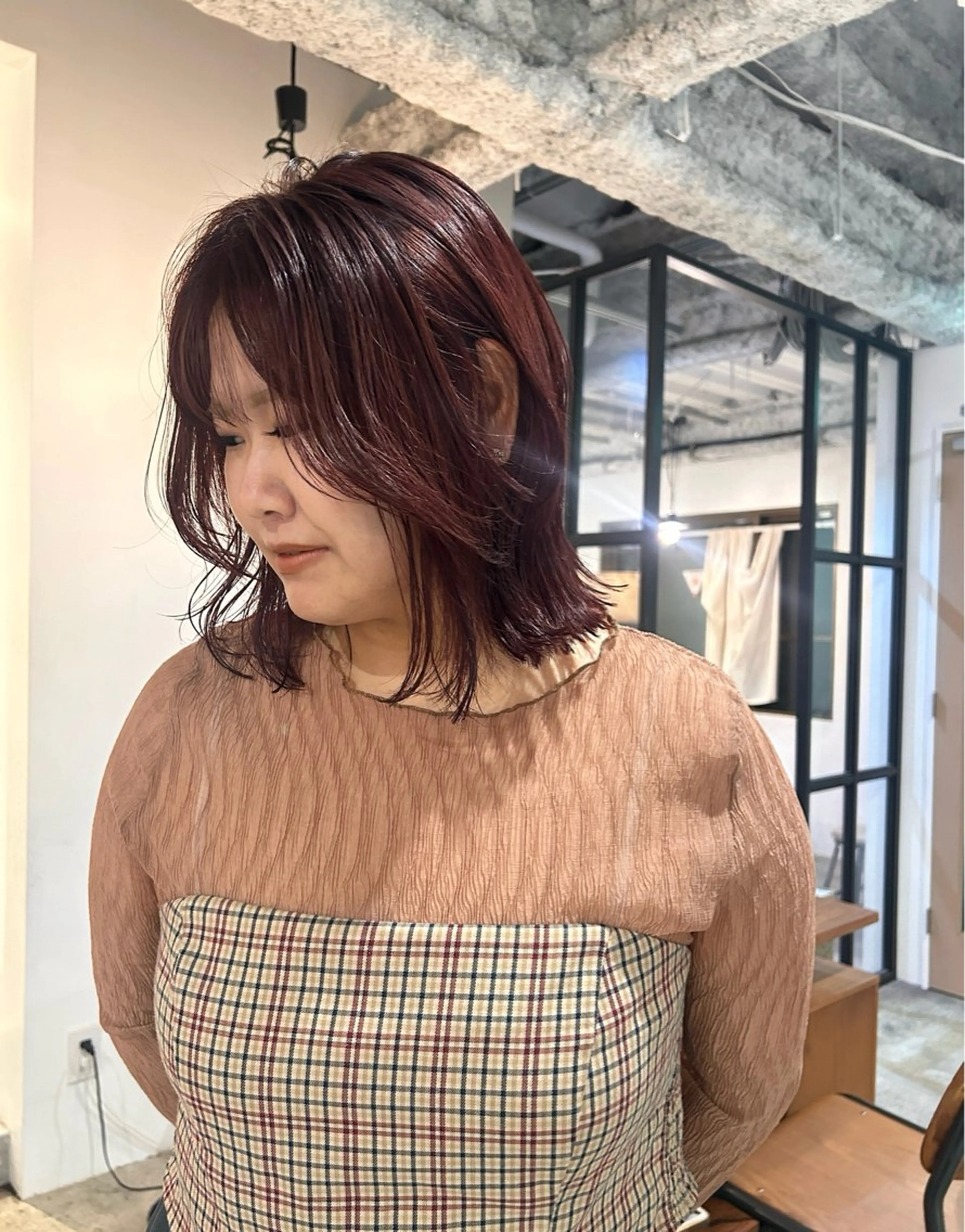 ミディアム カラー ヘアアレンジ レイヤーカット ヘアカラー 🎀suzuna 透明感colorのヘアスタイル