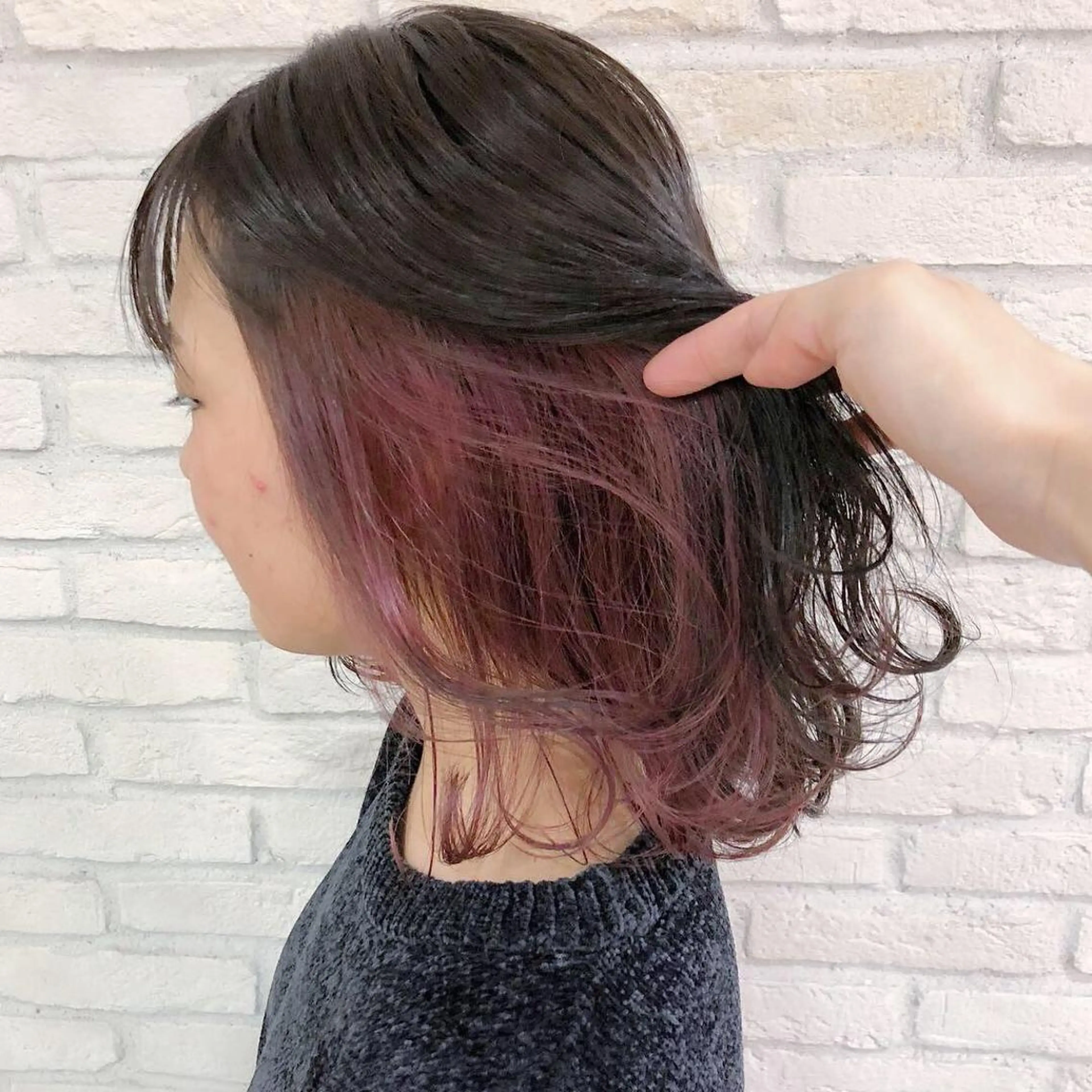 ミディアム カラー ピンクカラー HAUS 片山みほのヘアスタイル