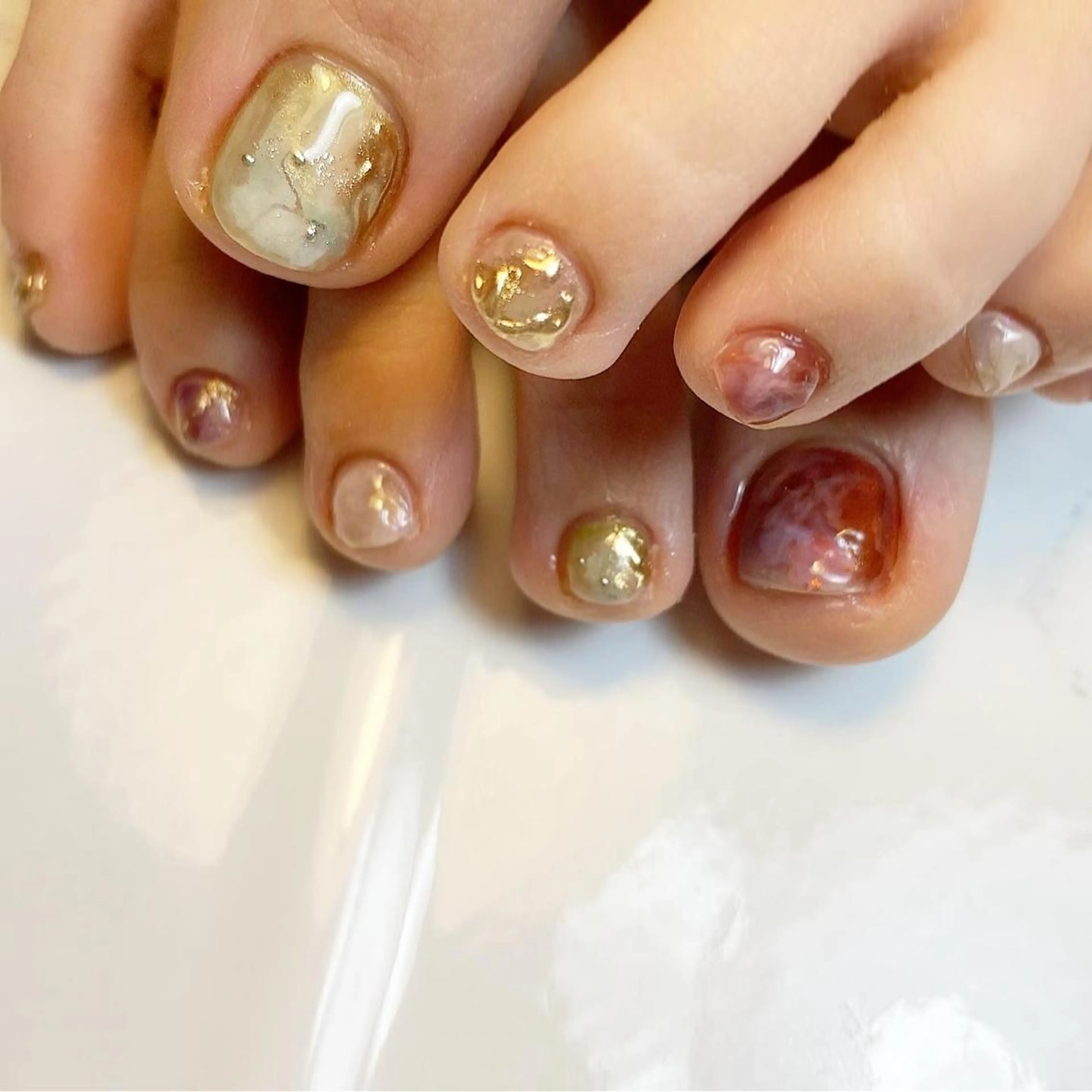 ネイル ニュアンスネイル フットネイル Nail ameria megu所属・ameria meguのネイルデザイン