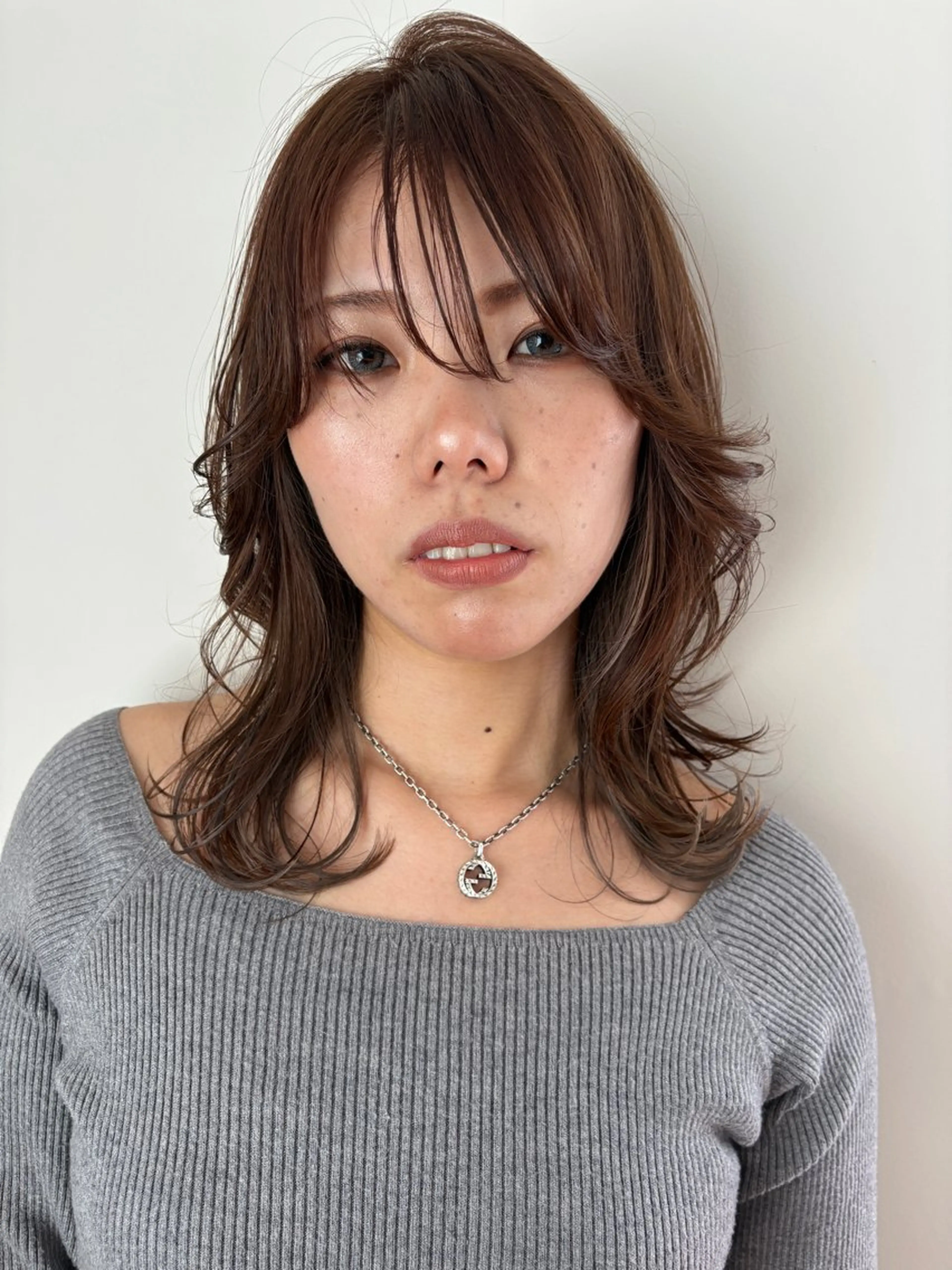 ミディアム カラー いりえ しゃけのヘアスタイル