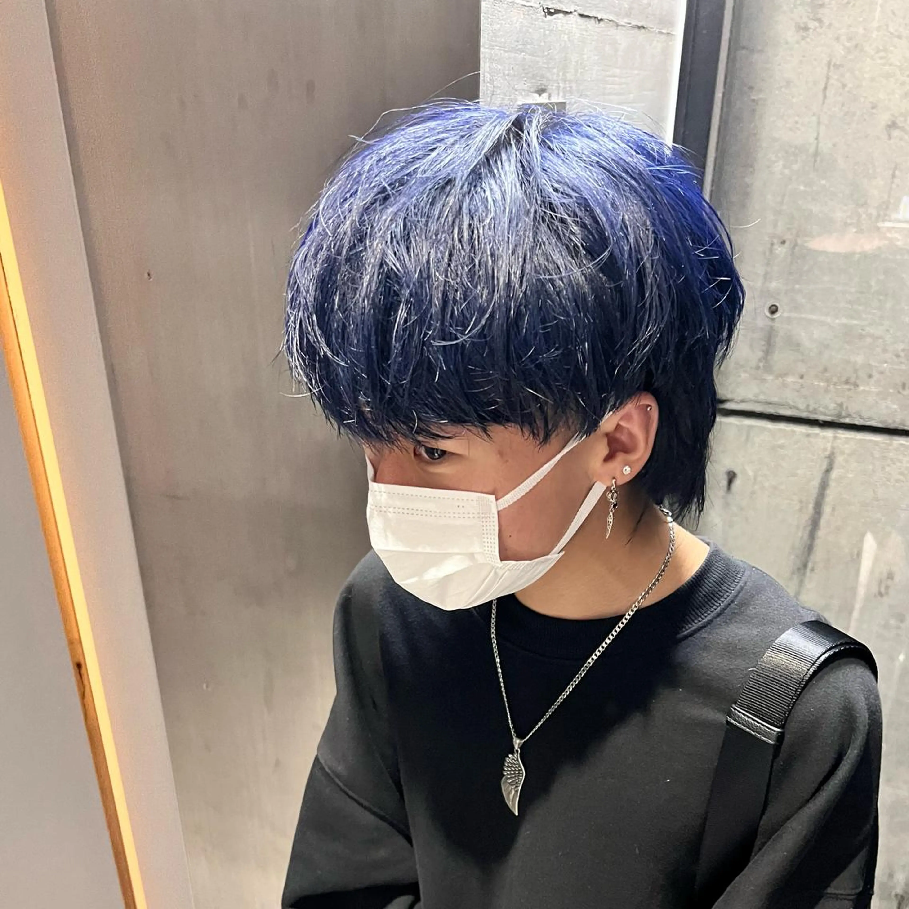 ショート カラー メンズ 黒髪 ブルーカラー ブルーブラック 透明感カラー カット ヘアカラー Rea men's 原宿所属・藤井優大 店舗異動しましたのその他イメージ