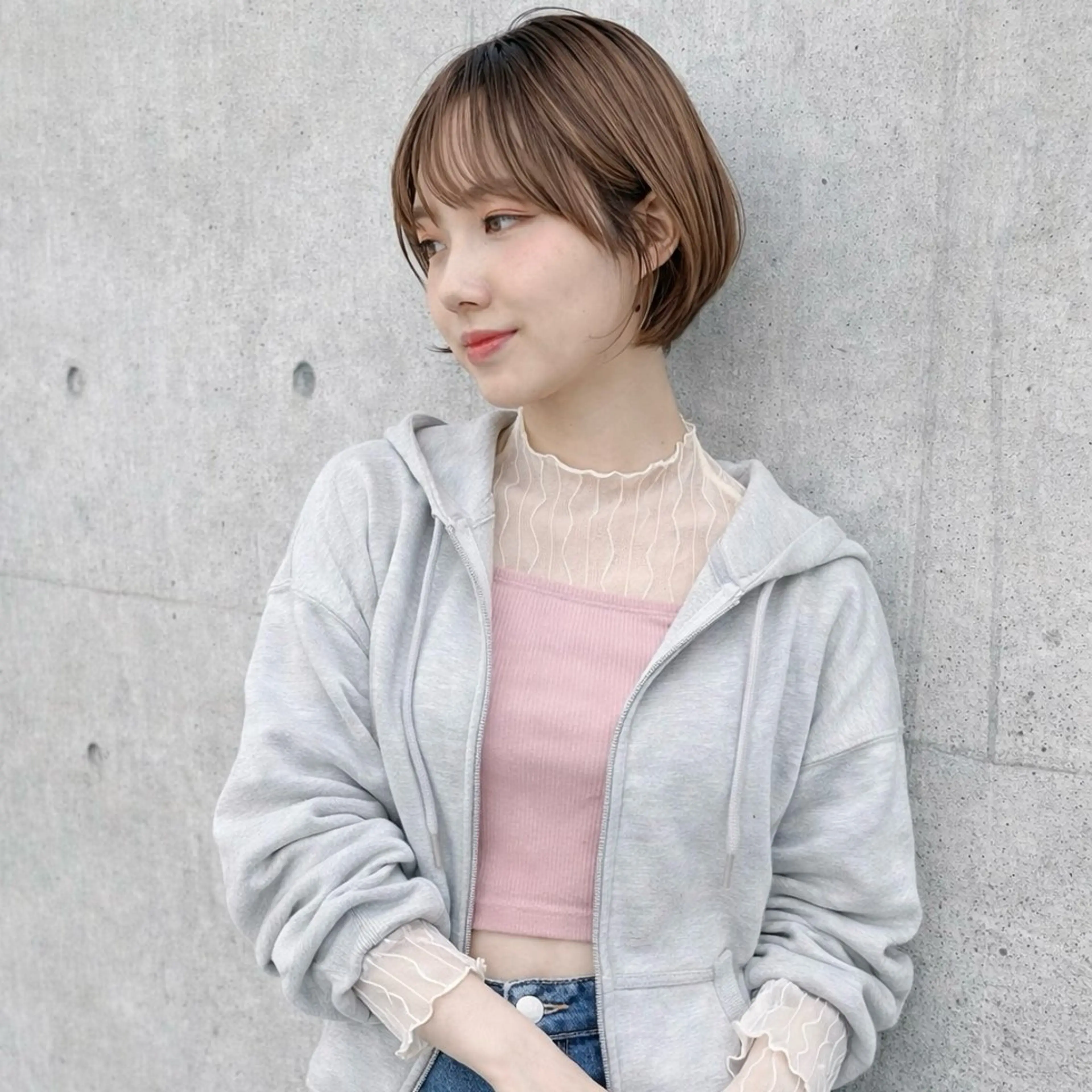 ミディアム カラー カット 一ノ瀬 暁のヘアスタイル