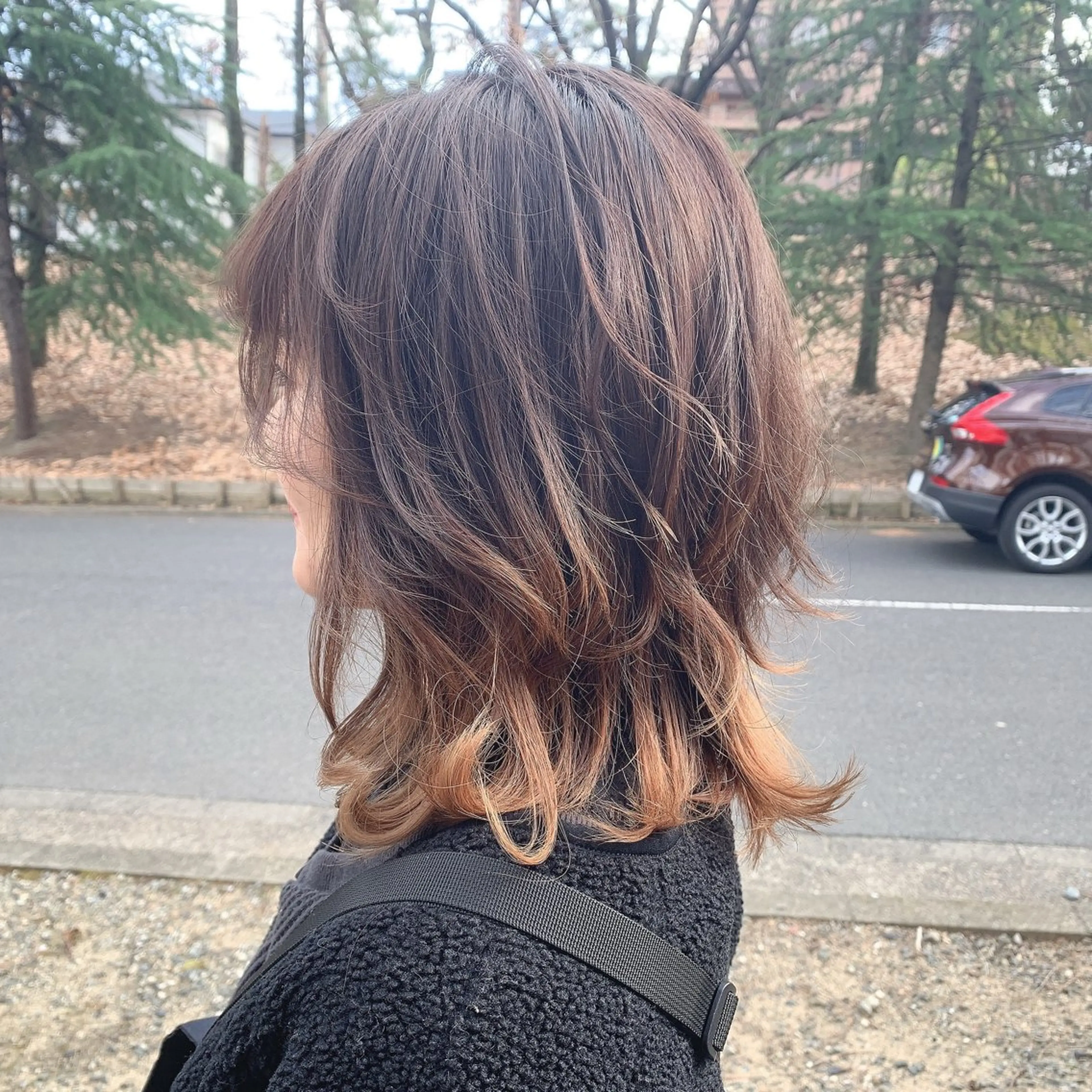 ミディアム ボブ くびれヘア レイヤーカット 外ハネヘア ウルフカット YOKE/桃山台/ 山亀亜曇のヘアスタイル