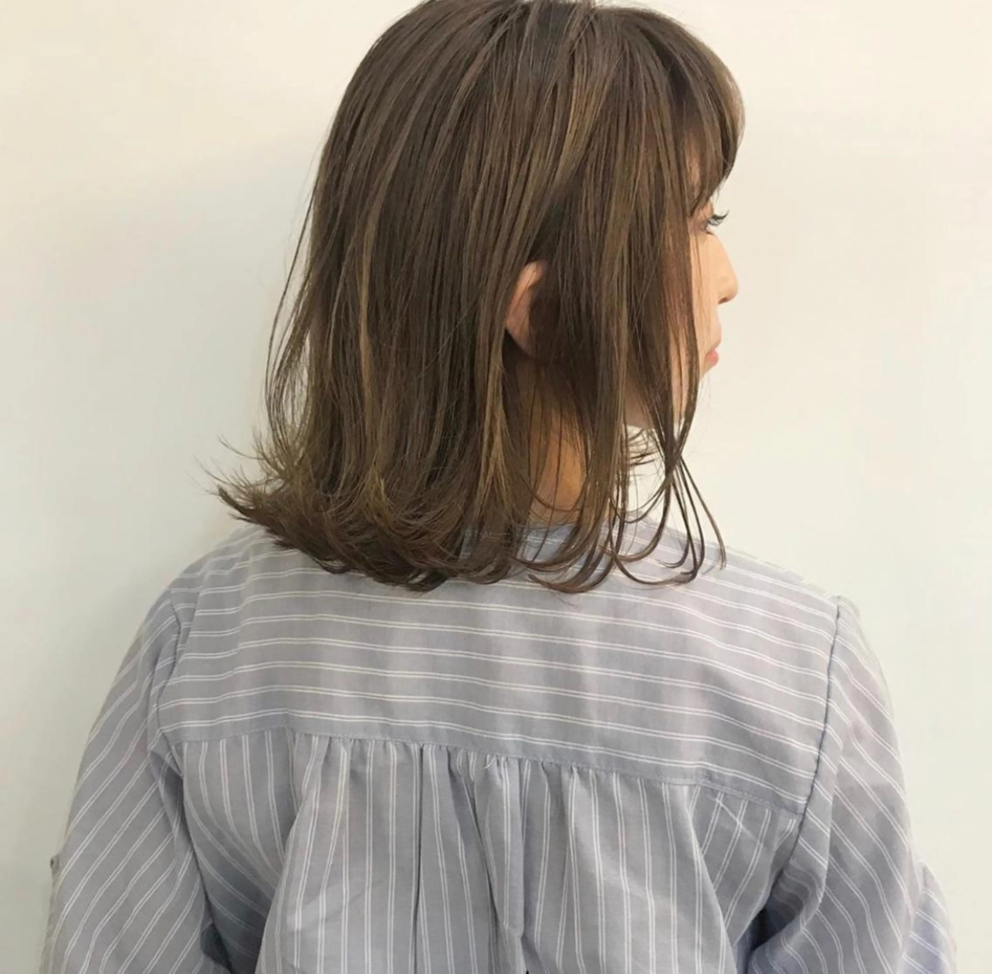 ミディアム カラー エンドウ ミノリ🤎 /半個室/レイヤーのヘアスタイル