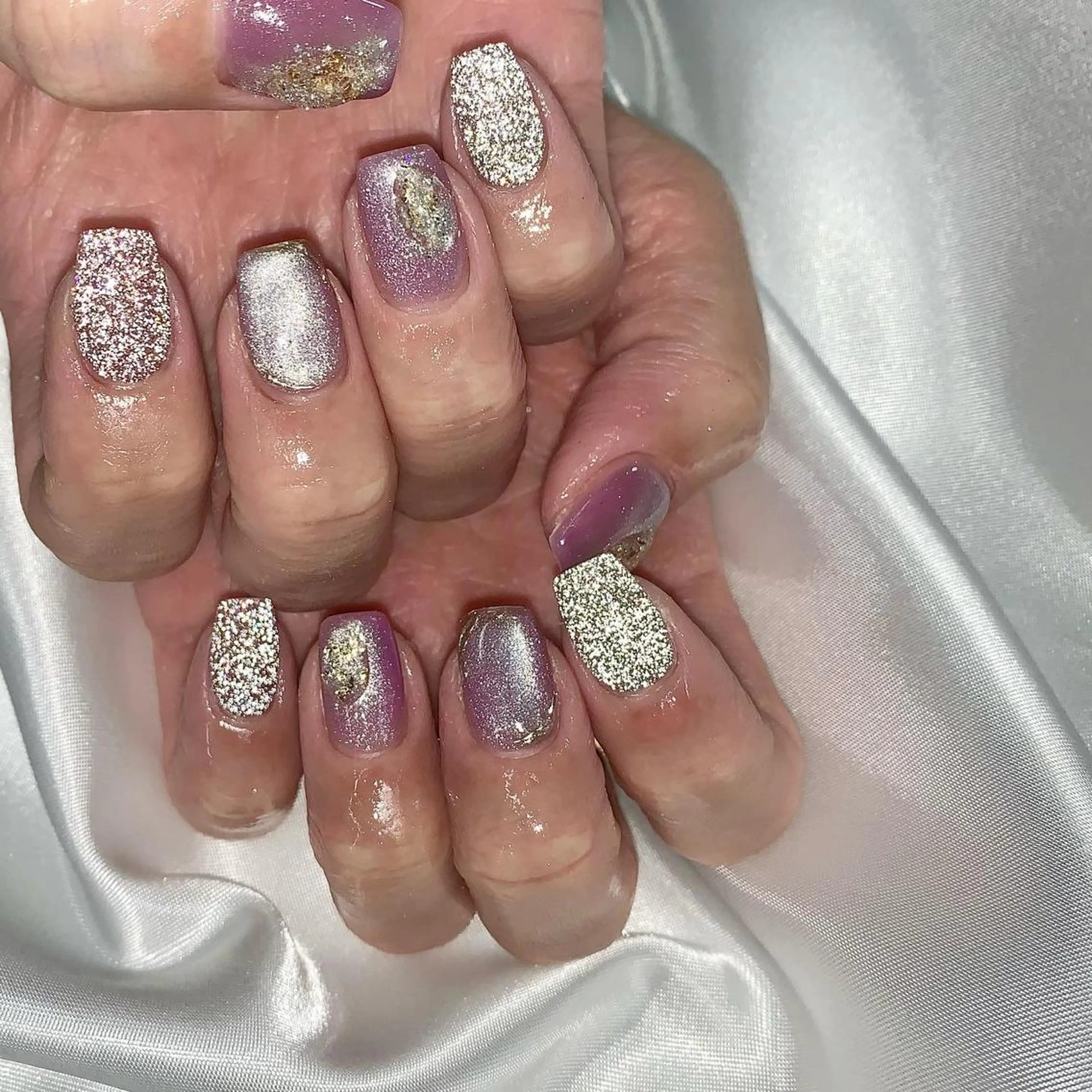 カラー ネイル フラッシュネイル マグネットネイル ニュアンスネイル pu muのネイルデザイン