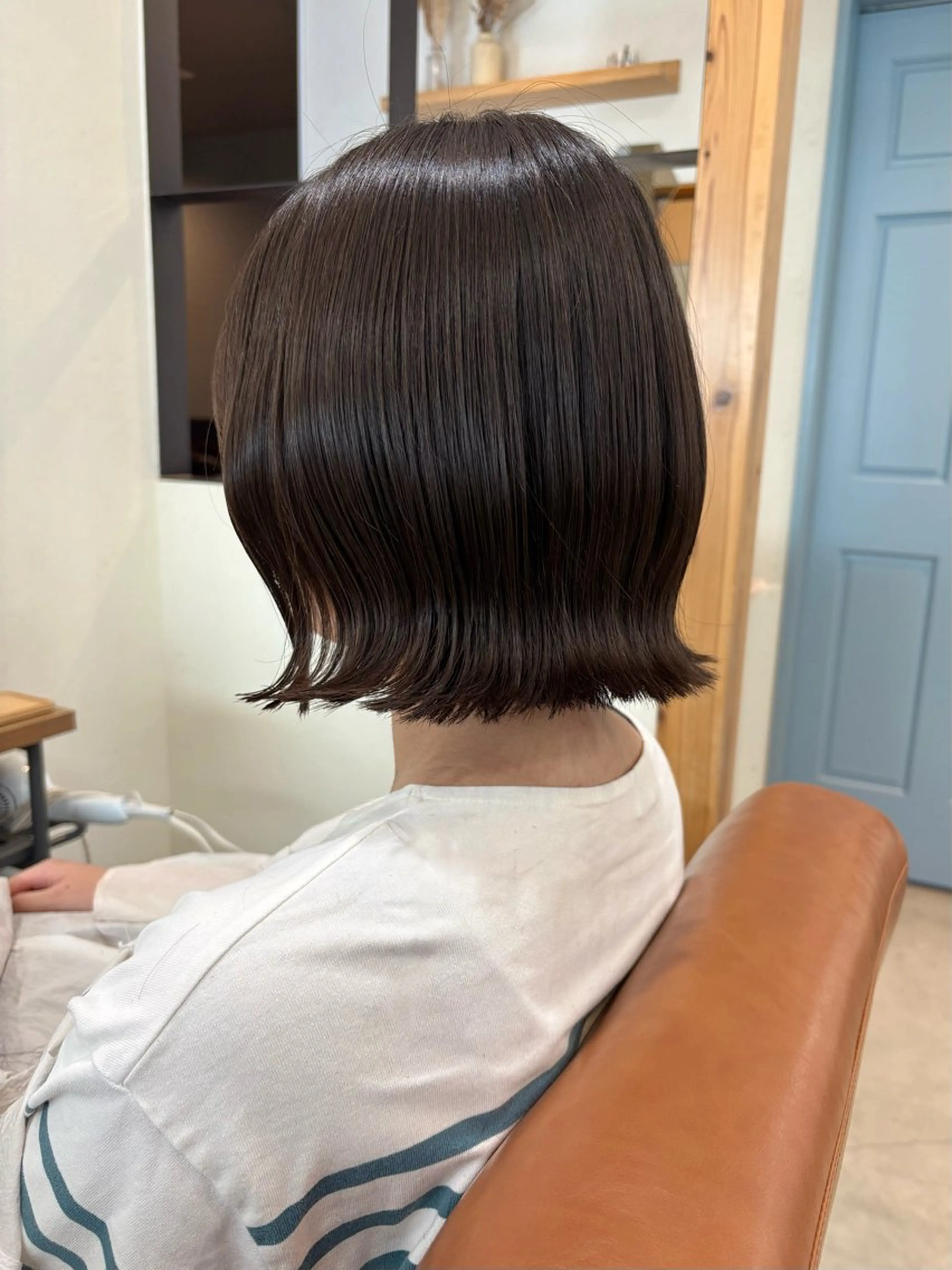 ショート 切りっぱなしボブ ボブ 艶感暖色カラー /透明感/瀬戸山舞のヘアスタイル