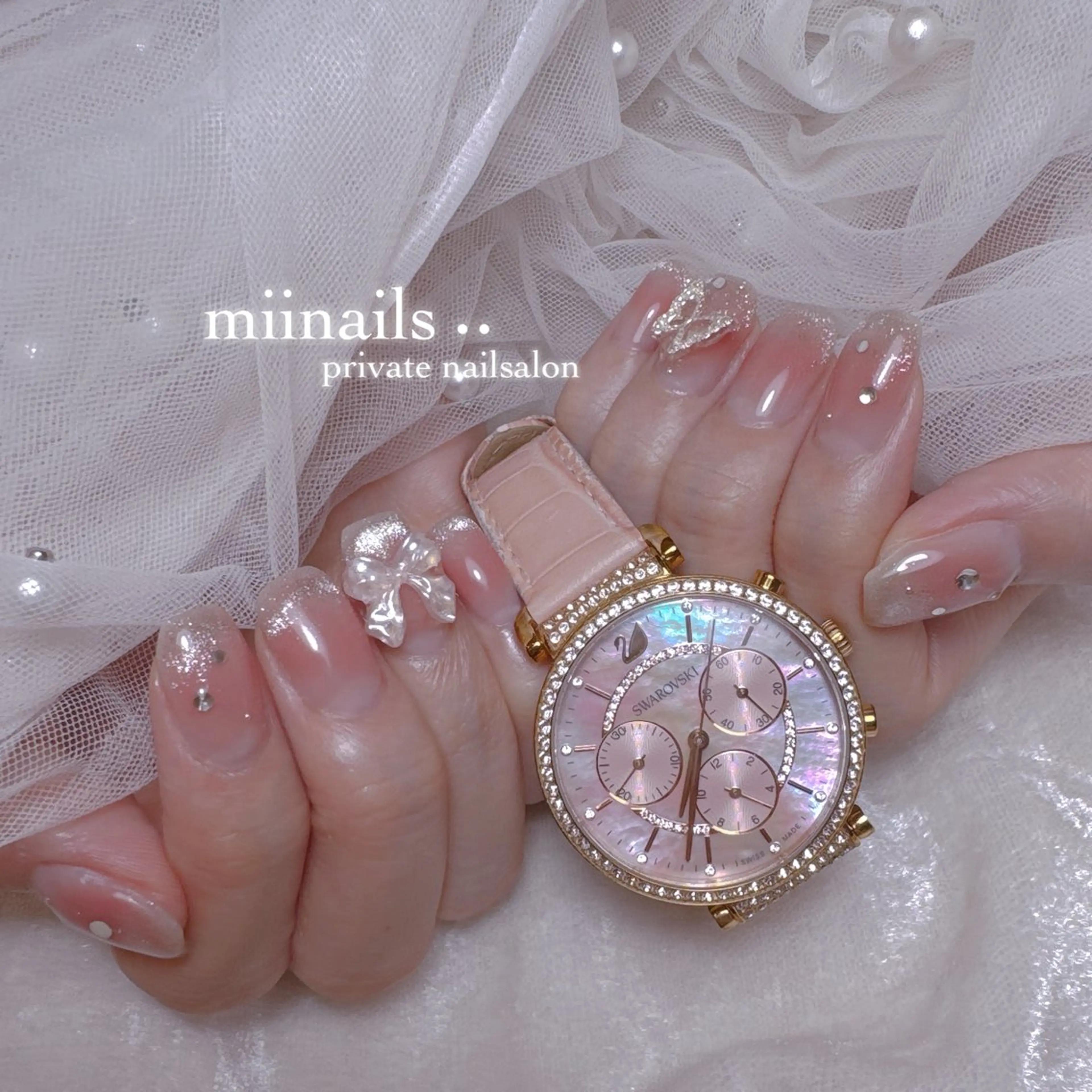 ネイル チークネイル 韓国ネイル ワンホンネイル ハンドネイル nailsalon miinailsのネイルデザイン