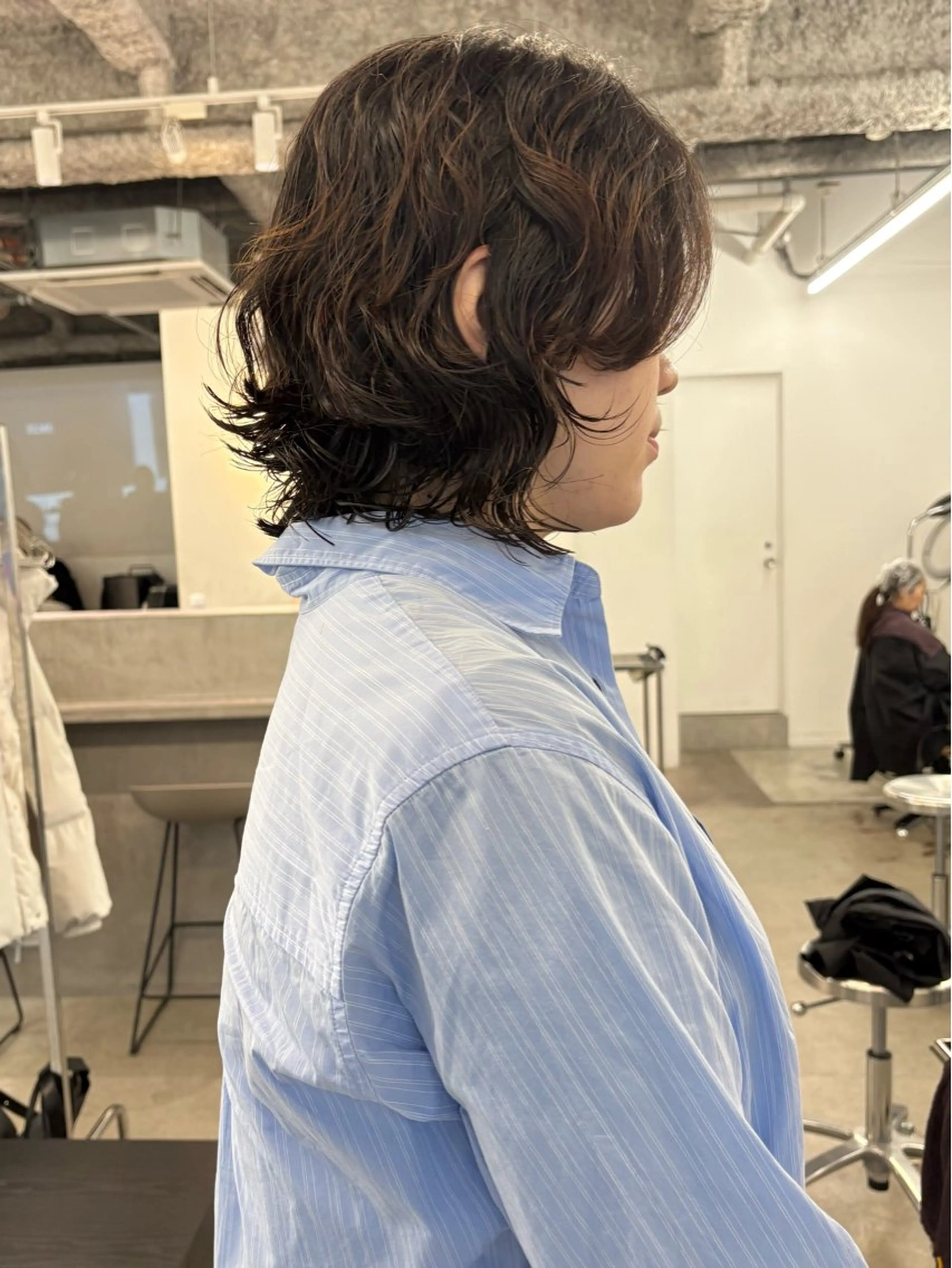 ミディアム パーマ カット パーマ パーマ、ボブ、透明感 カラー、小須田ゆあのヘアスタイル