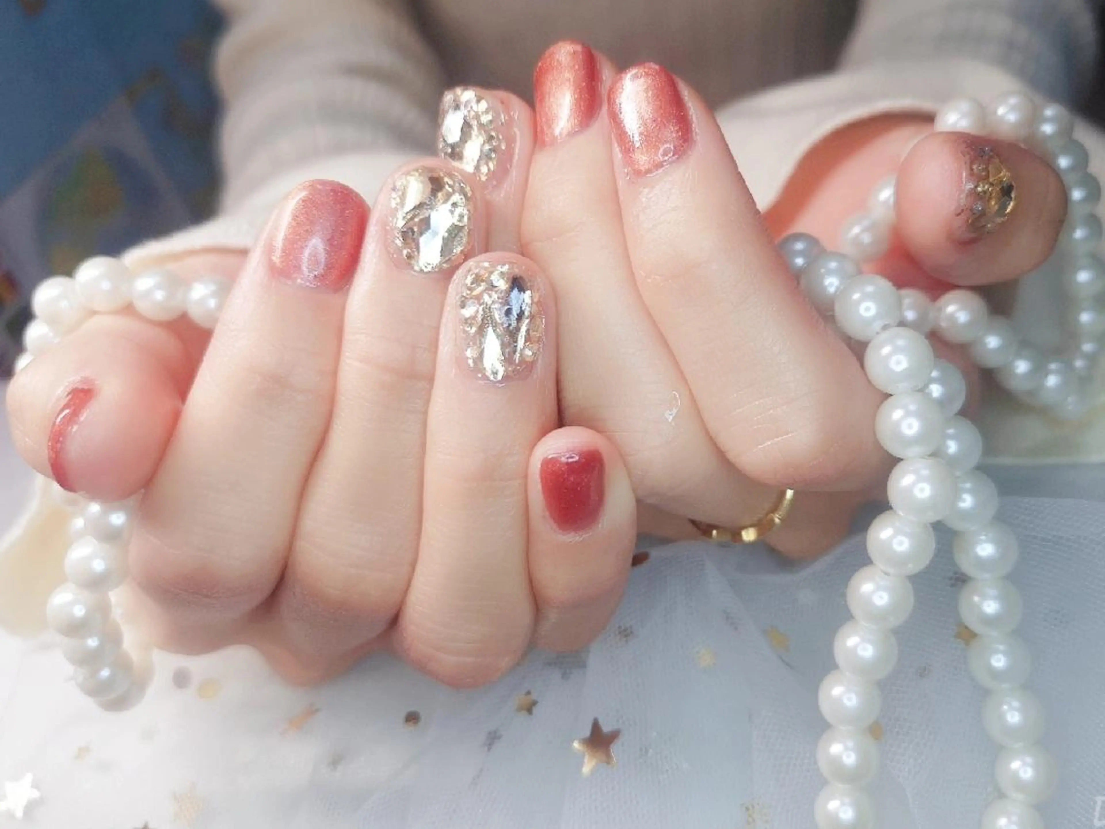 ショート ネイル ネイリストゆか💅 長さだし、深爪矯正のネイルデザイン