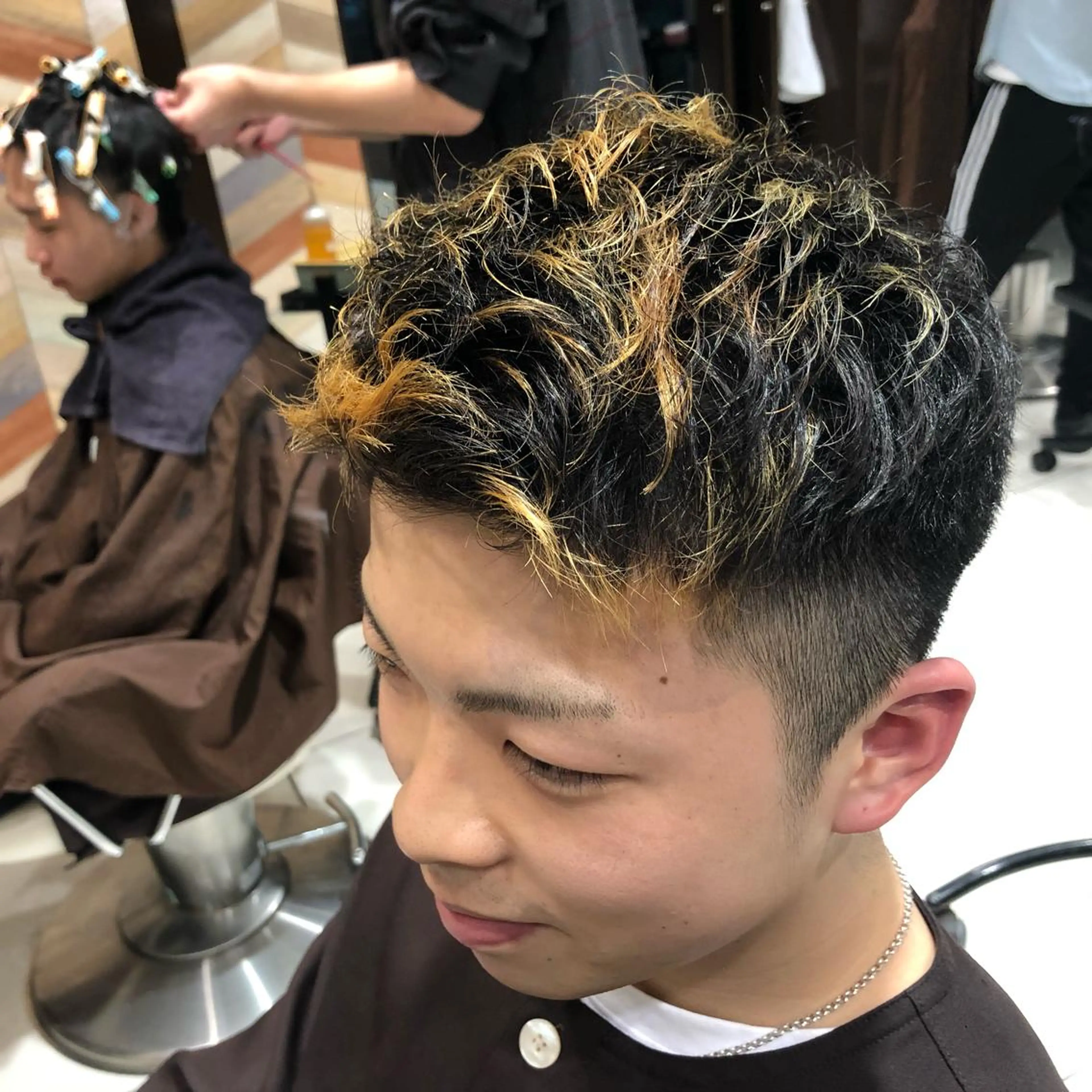 メンズ メンズハイライト 中島 稔/稲毛メンズパーマのヘアスタイル