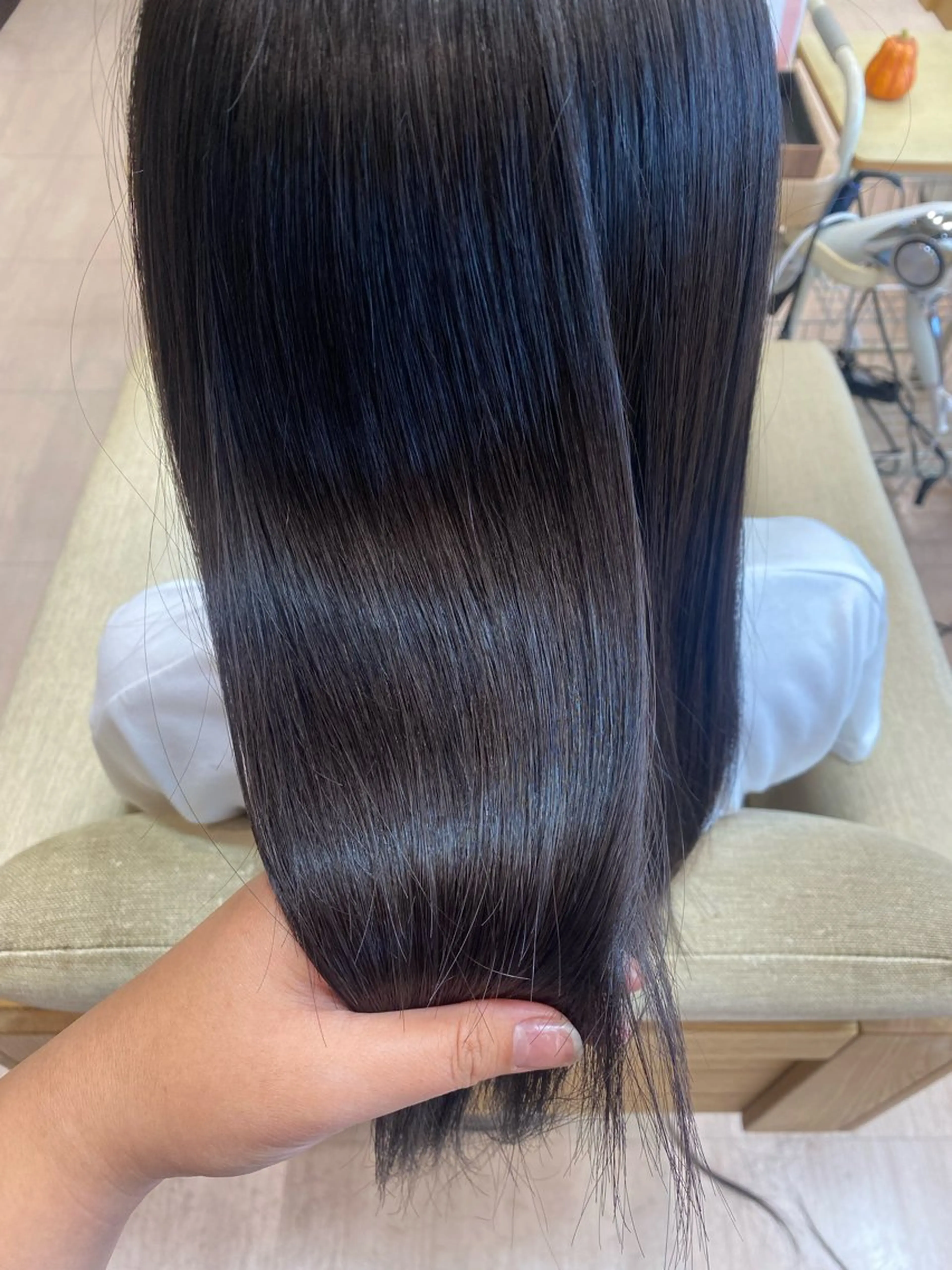 ロング カット 縮毛矯正 トリートメント 髪質改善/縮毛矯正/ デザインカラー/知念のヘアスタイル