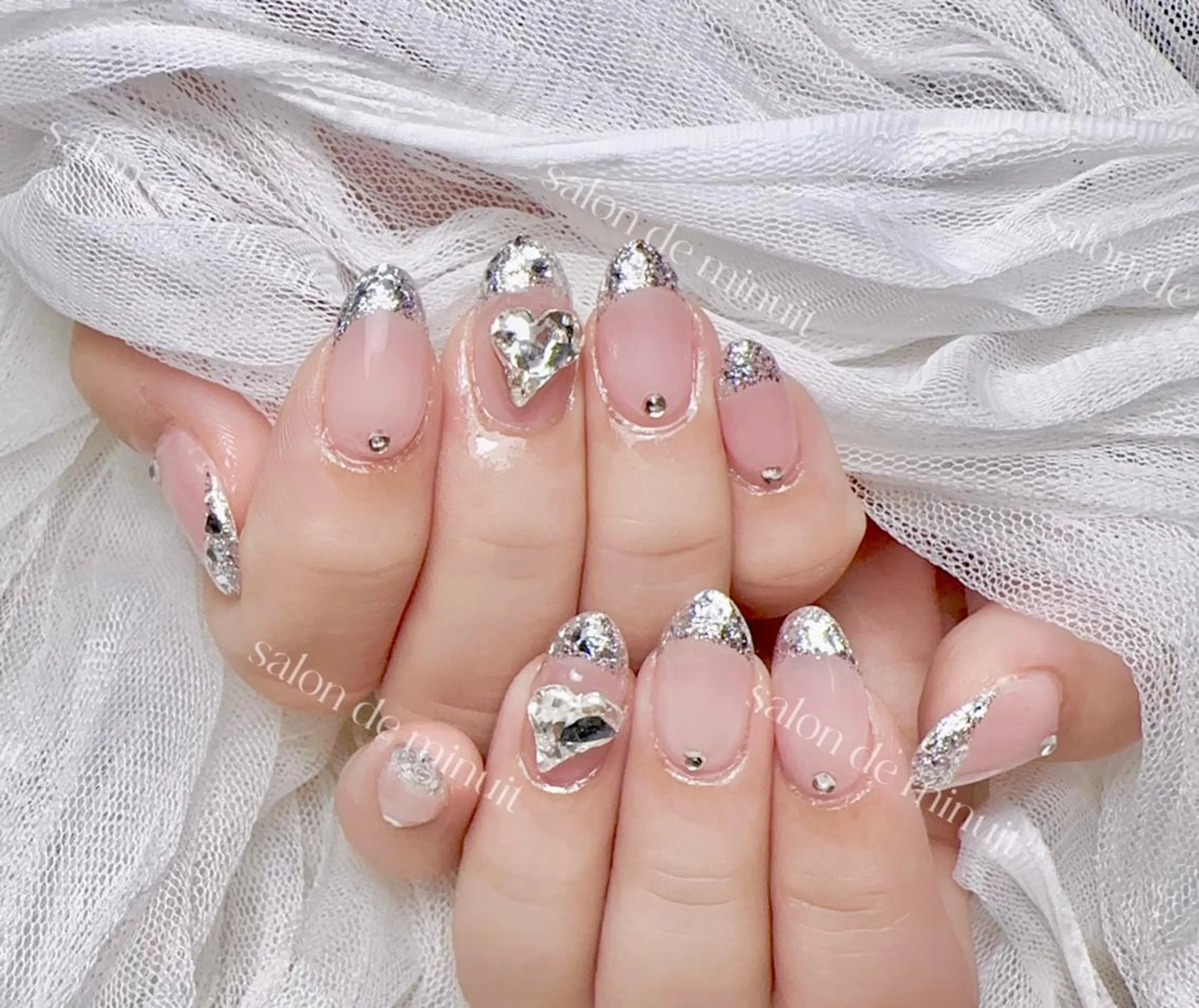 NEW！【ハンド】SNS大人気ガラスフレンチ/ミラーフレンチ/ミラーグラ¥6980の写真