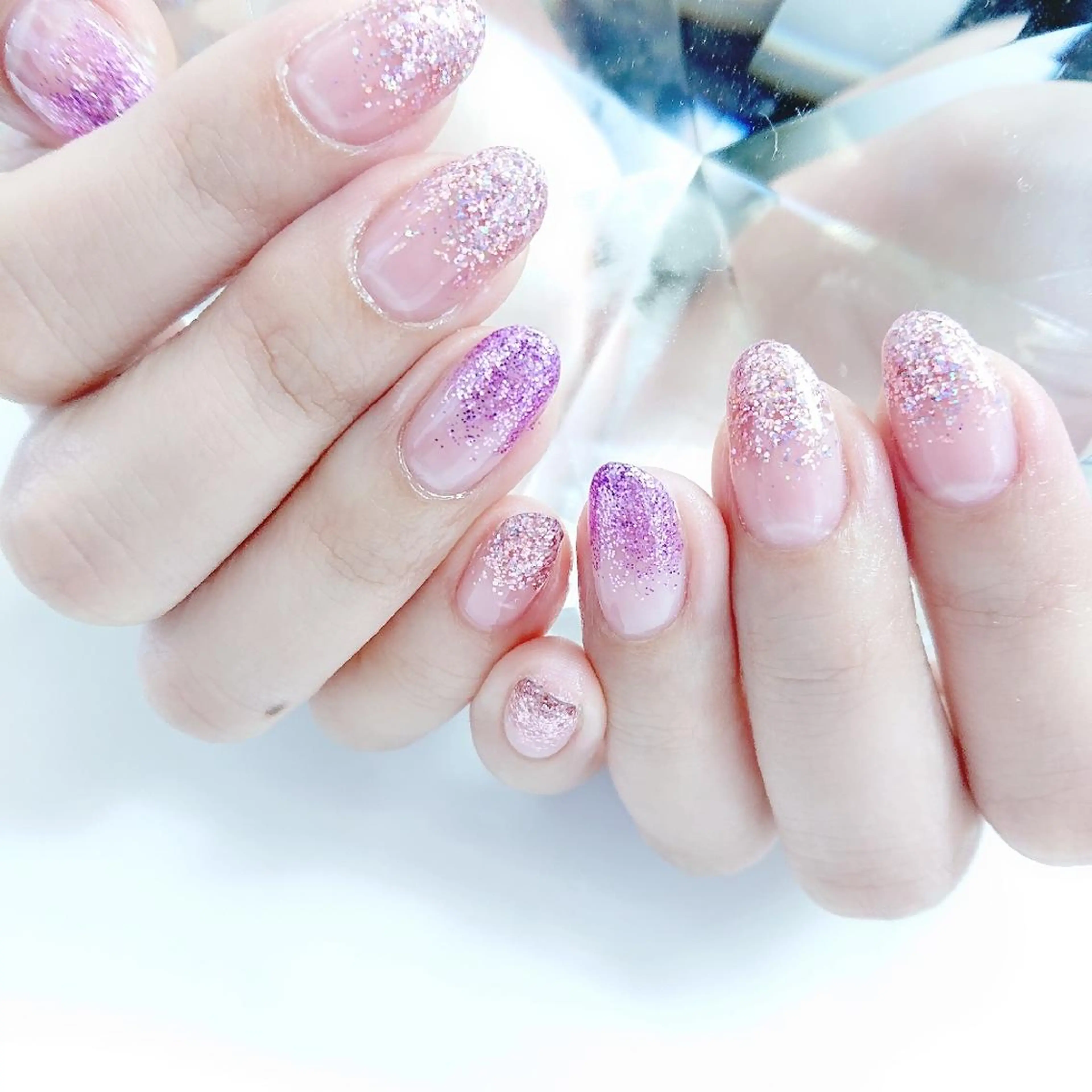 ネイル グラデーション ラメ(グリッター) ラメグラデーション Coco Girlsのネイルデザイン