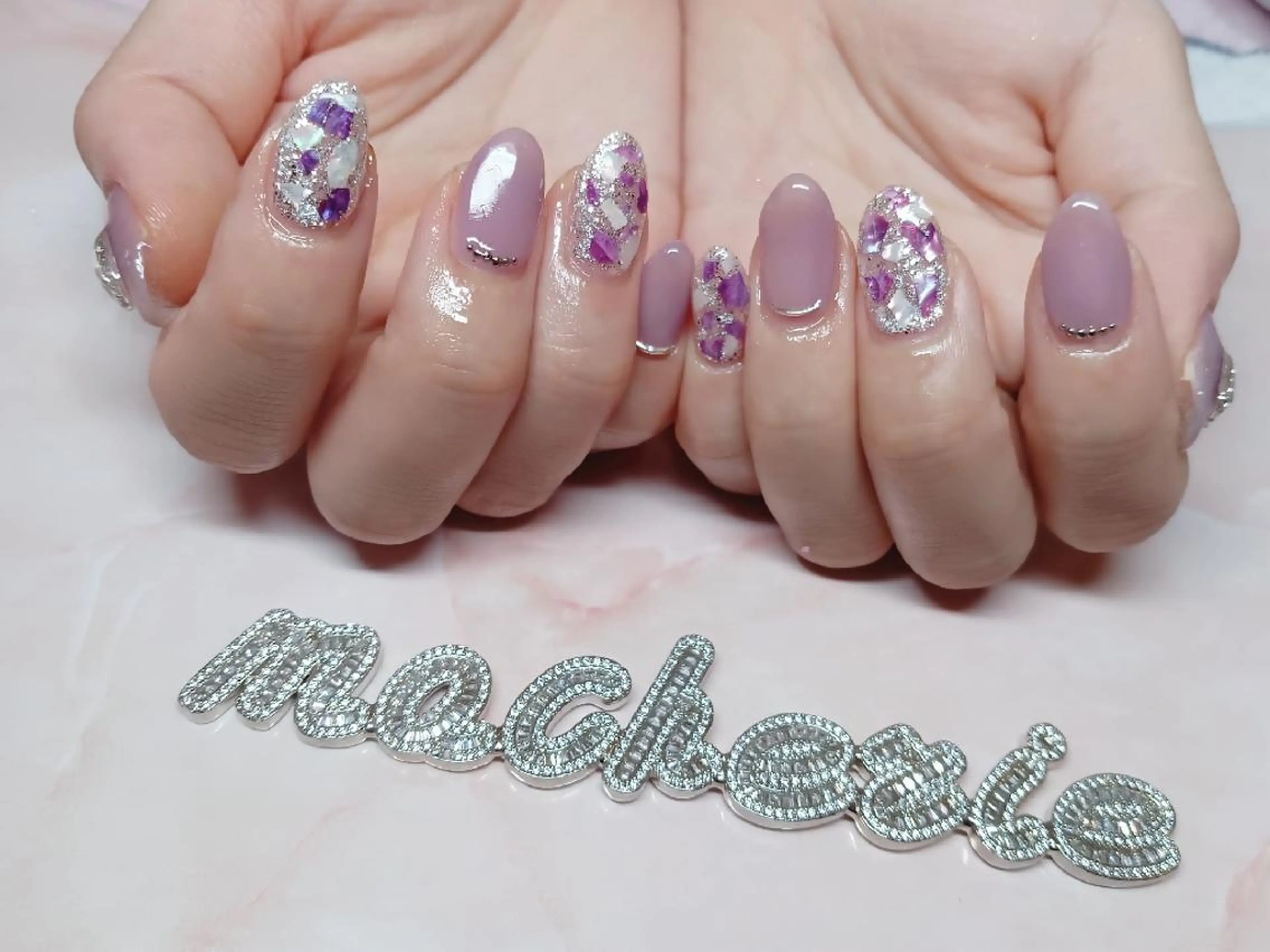 ネイル パープル ハンドネイル Nail Salon macherieのネイルデザイン