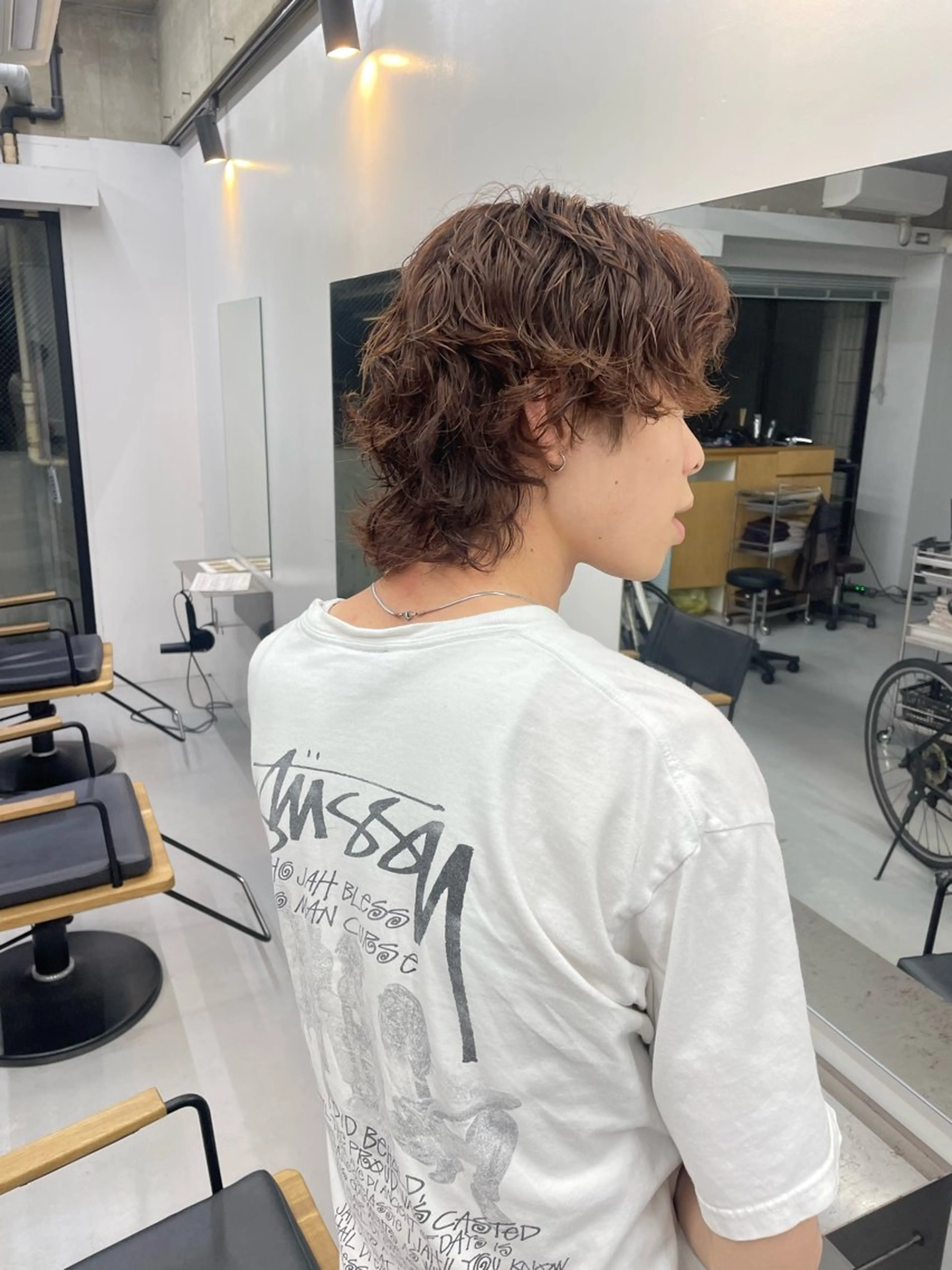 パーマ メンズ パーマ カットモデル/ ハイトーン/ゆうあのヘアスタイル