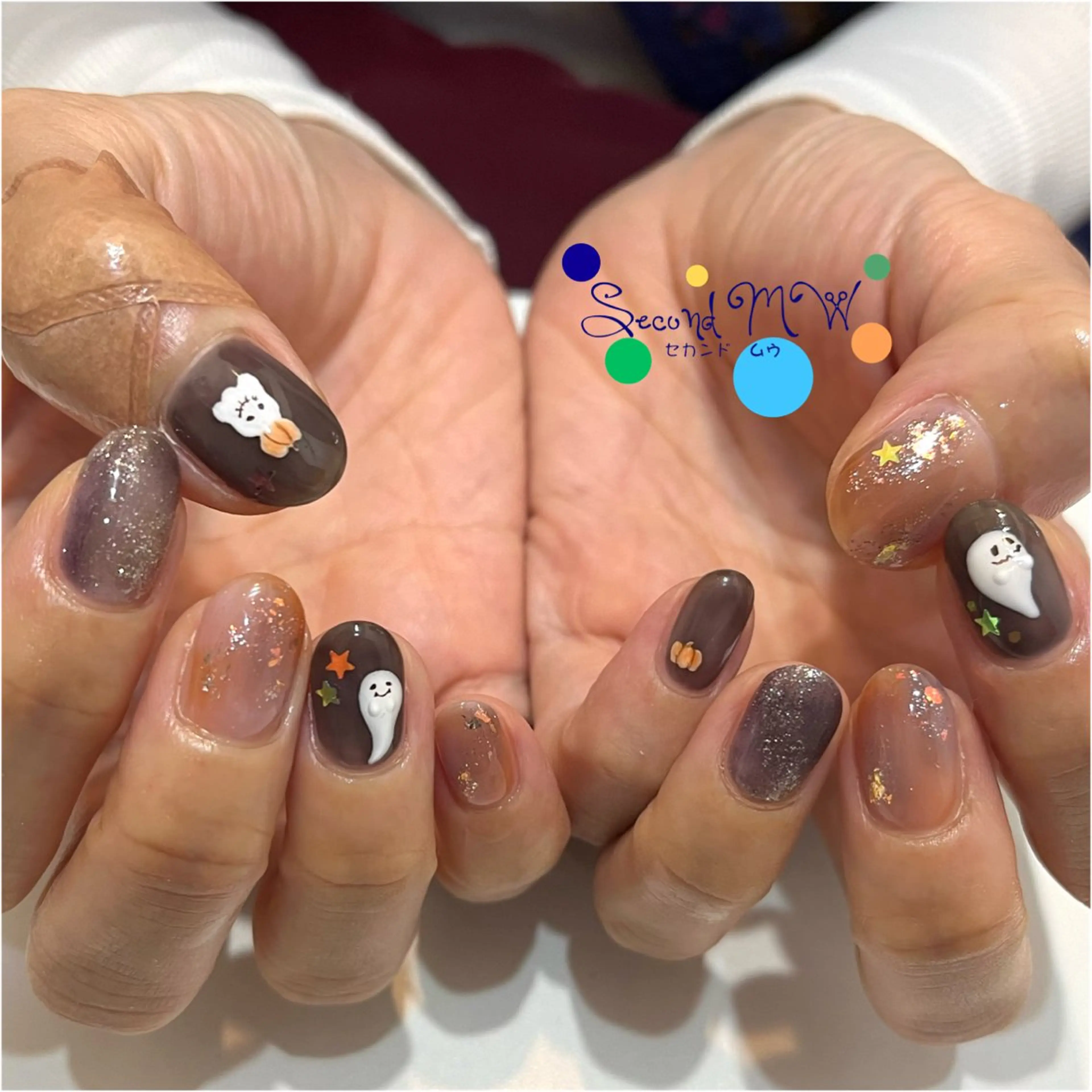 ネイル アートネイル ハロウィン ハンドネイル Second   MW所属・SecondMW _nail 　川連のネイルデザイン