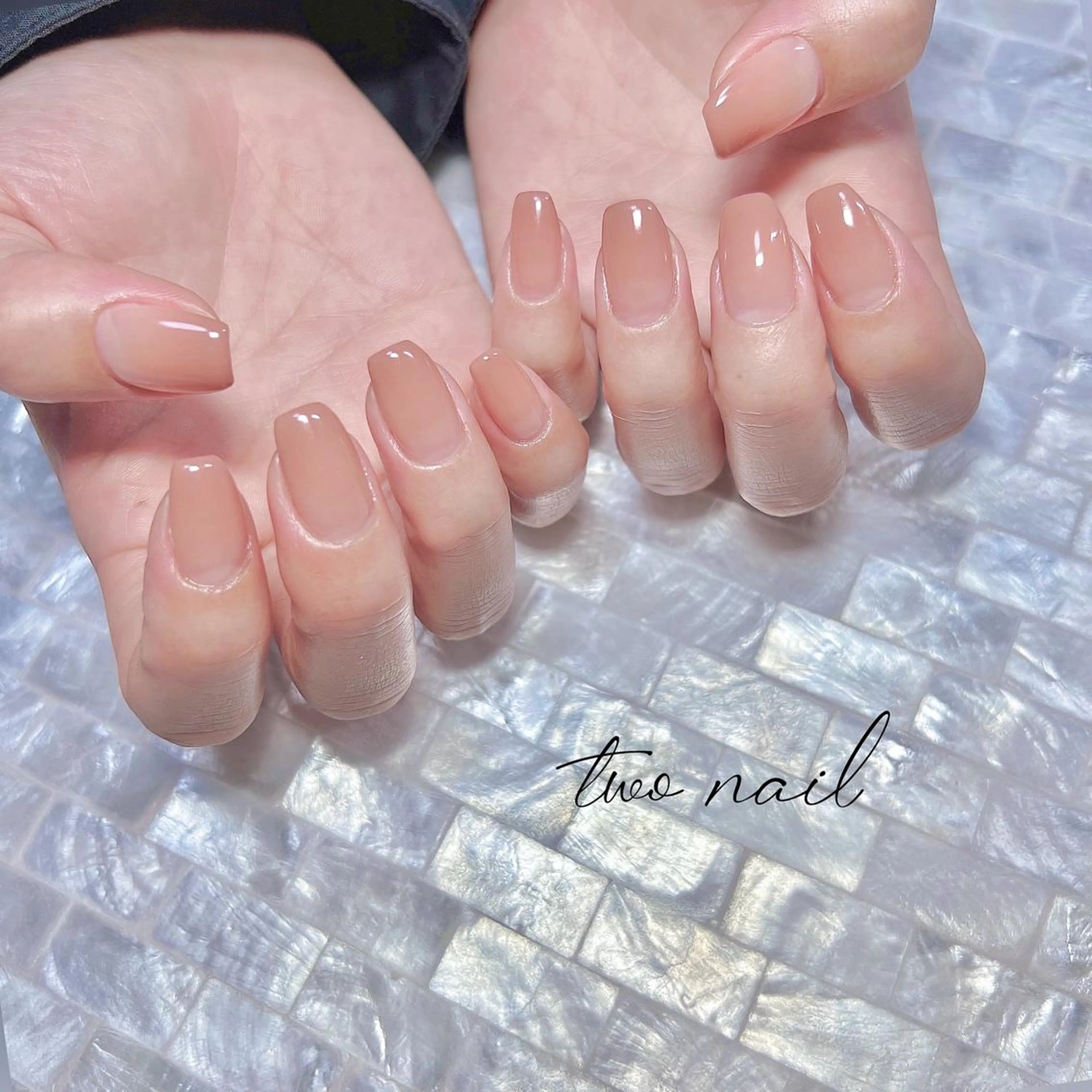 ネイル アートネイル ブラウン フットネイル ハート ニュアンスネイル ハンドネイル two nailのネイルデザイン