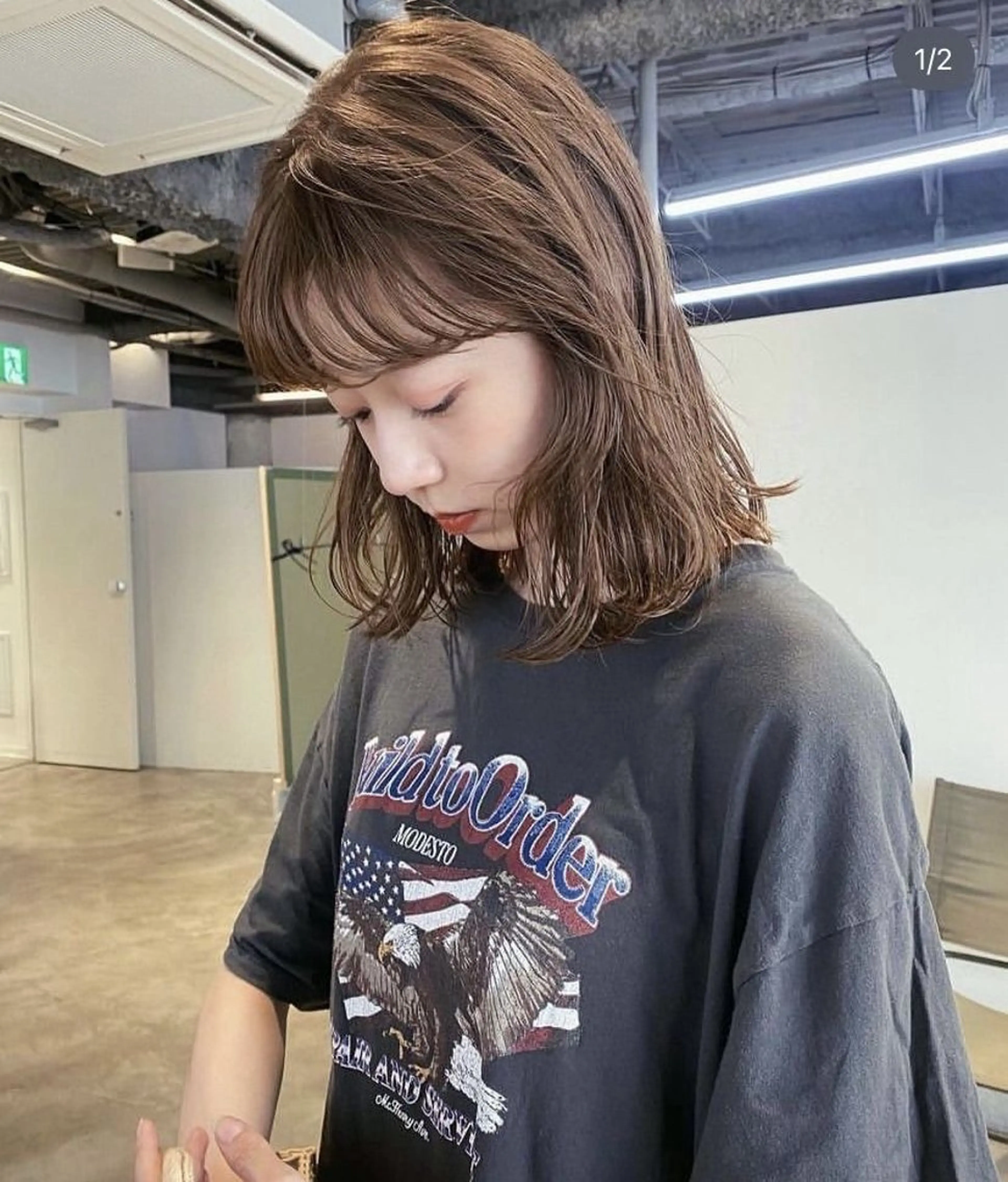 ミディアム カラー 透明感style 🌿 ASUKAのヘアスタイル