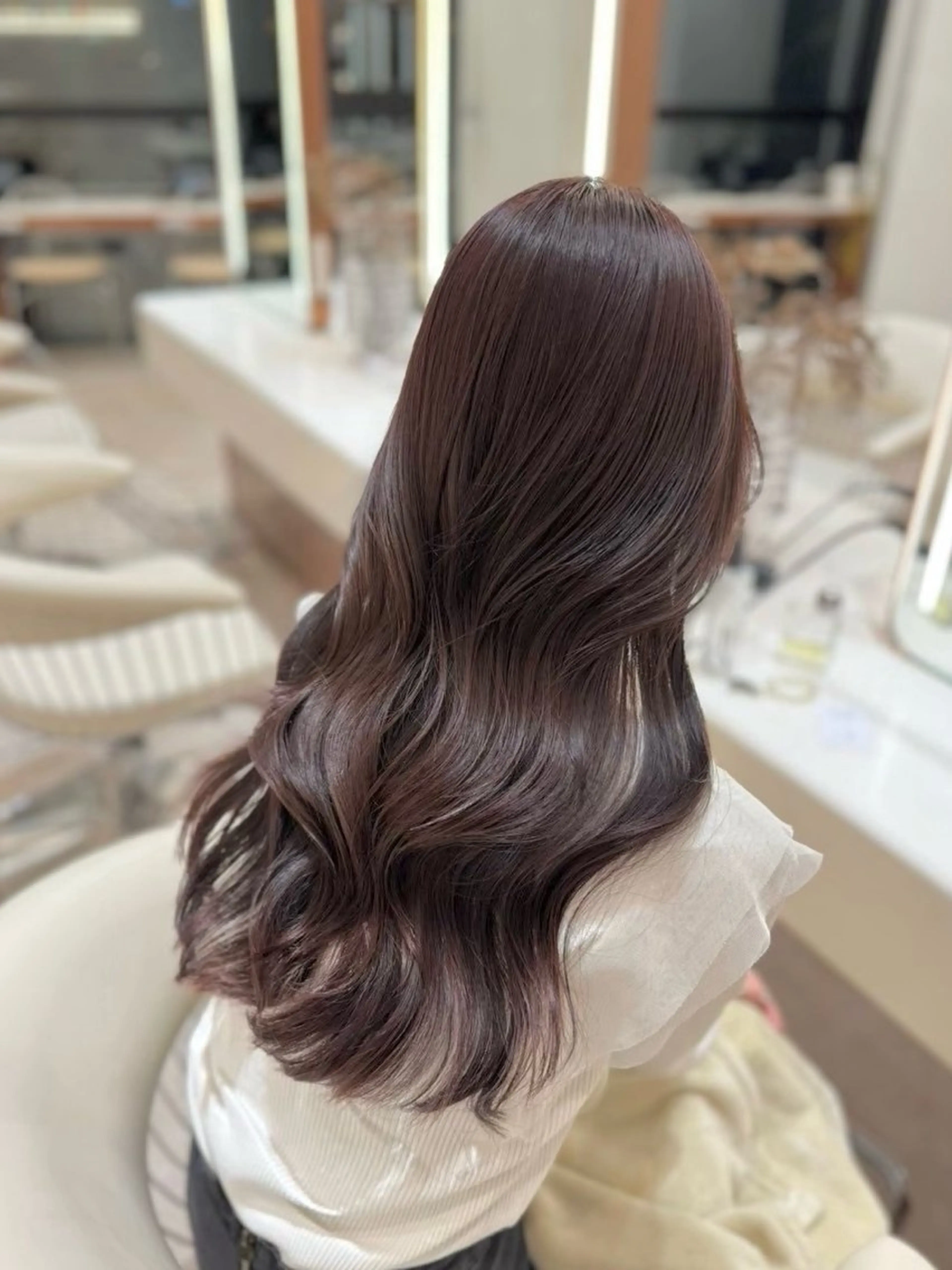 セミロング カラー ブラウンカラー レイヤーカット カット ヘアカラー トリートメント レイヤー/ハッシュ 渋谷/サッタのヘアスタイル